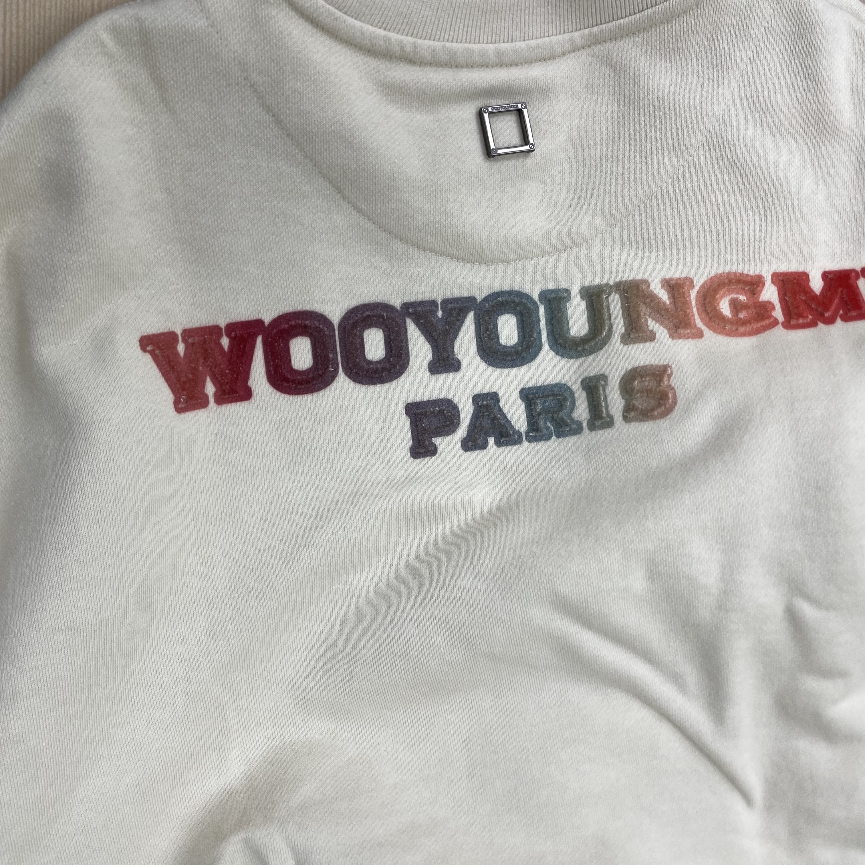 Wooyoungmi Cotton Fuzzy Back Logo Sweatshirt Ivory - 22FW 착용 스타일