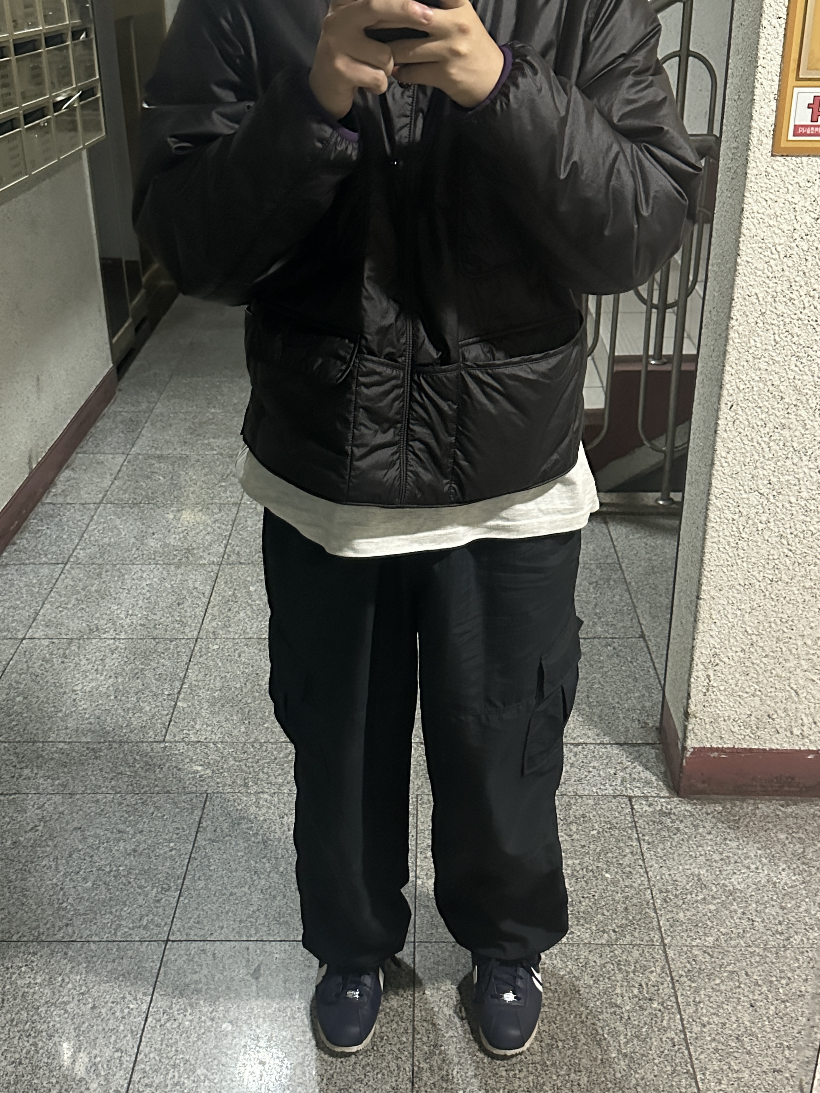 (W) Nike Cortez Midnight Navy 착용 스타일 - 3