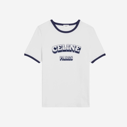 (W) 셀린느 코튼 저지 파리 70s 티셔츠 오프 화이트 네이비