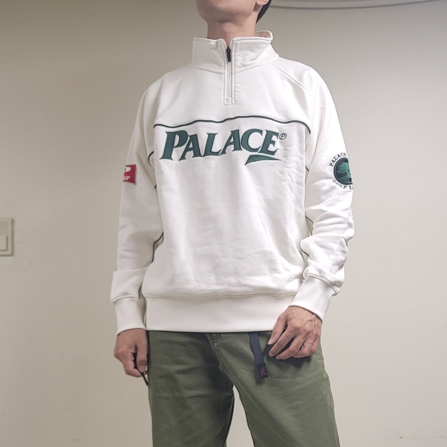 Palace Par 1/4 Zip Funnel White - 23FW 착용 스타일 - 2
