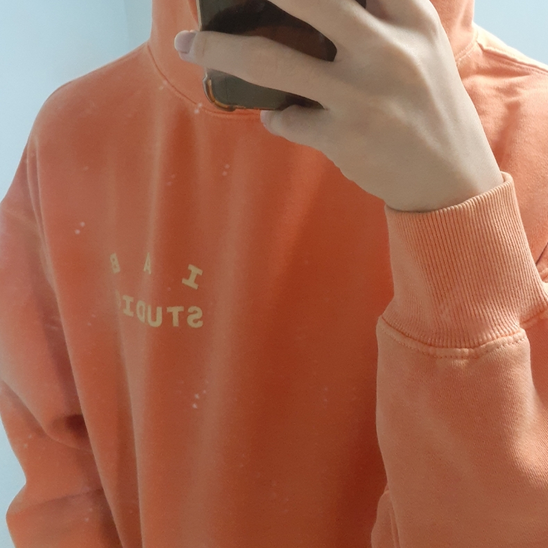IAB Studio Pigment Hoodie & Sack Salmon, IAB Studio Pigment Hoodie Salmon 착용 스타일 - 2