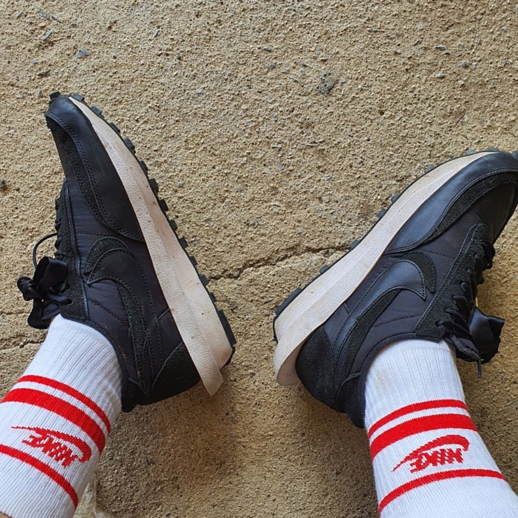 Nike x Sacai LDWaffle Black Nylon 착용 스타일