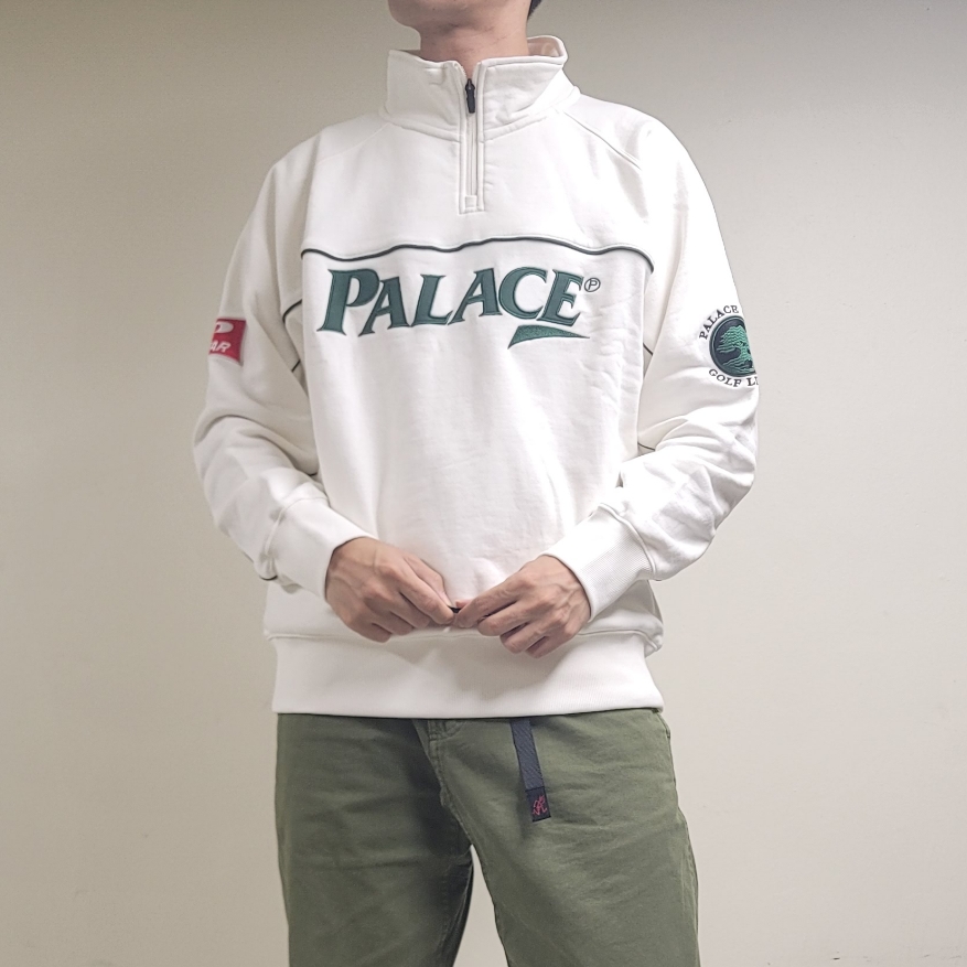 Palace Par 1/4 Zip Funnel White - 23FW 착용 스타일 - 1