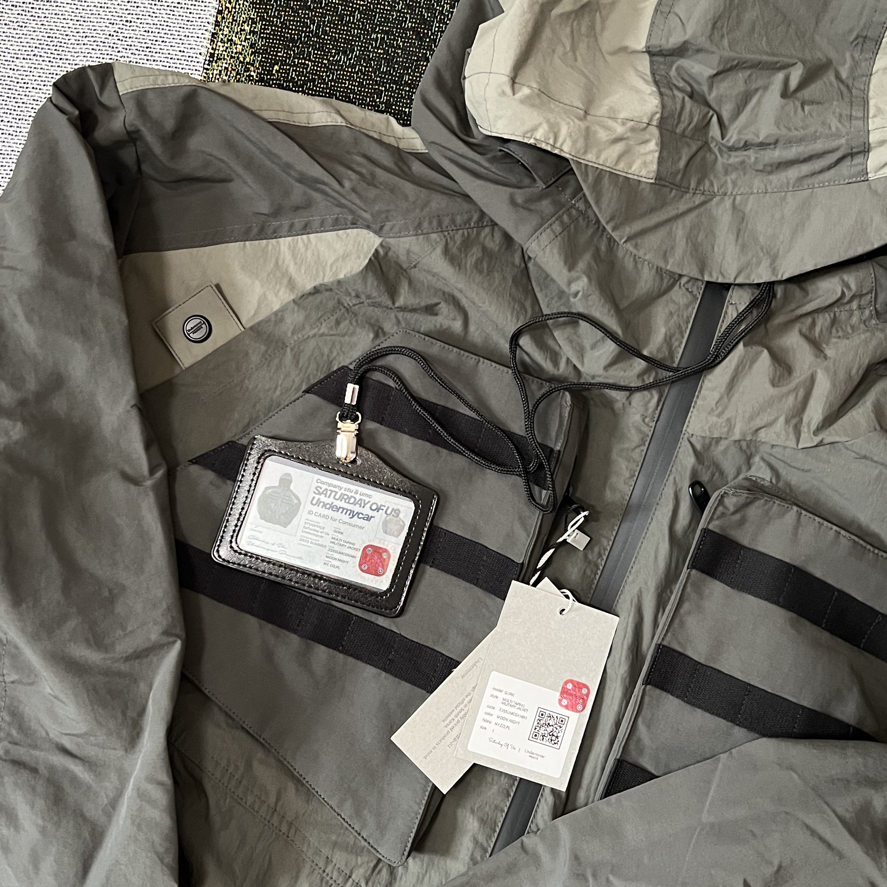 Undermycar x STU Gork Multi Taping Military Jacket Moon Night - Galleria Exclusive 착용 스타일