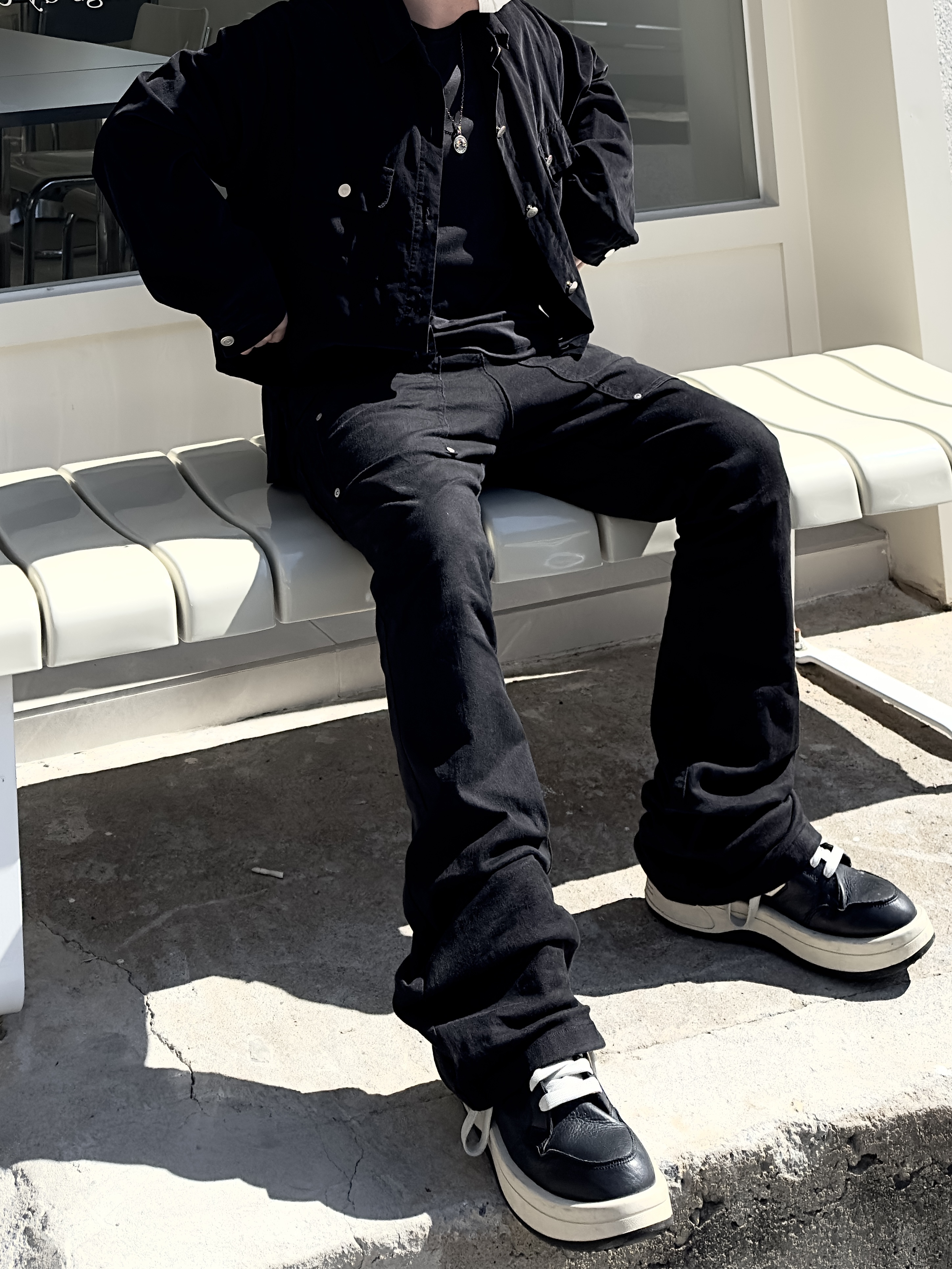 Converse x Drkshdw Turbowpn Black Cream 착용 스타일