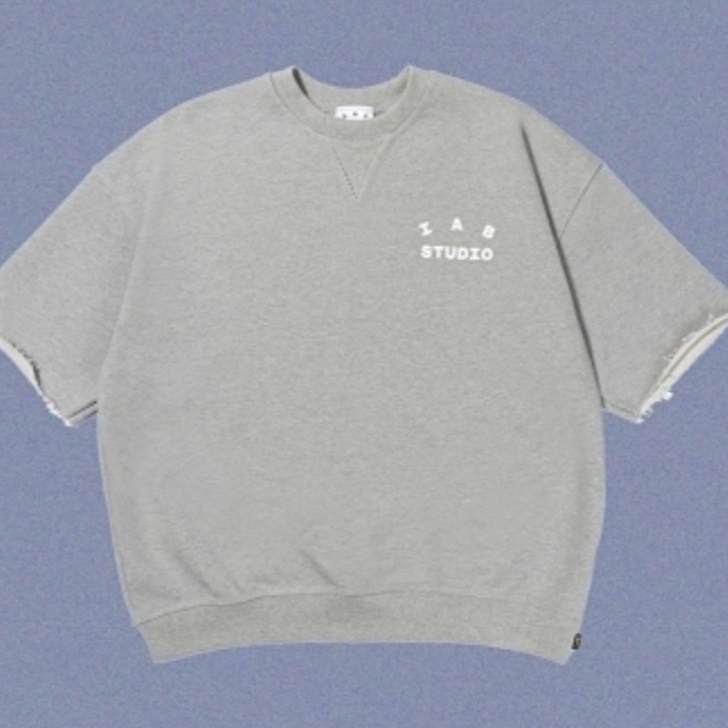 IAB Studio Heavy Short Sleeve Sweatshirt Gray - 23FW 착용 스타일 - 1