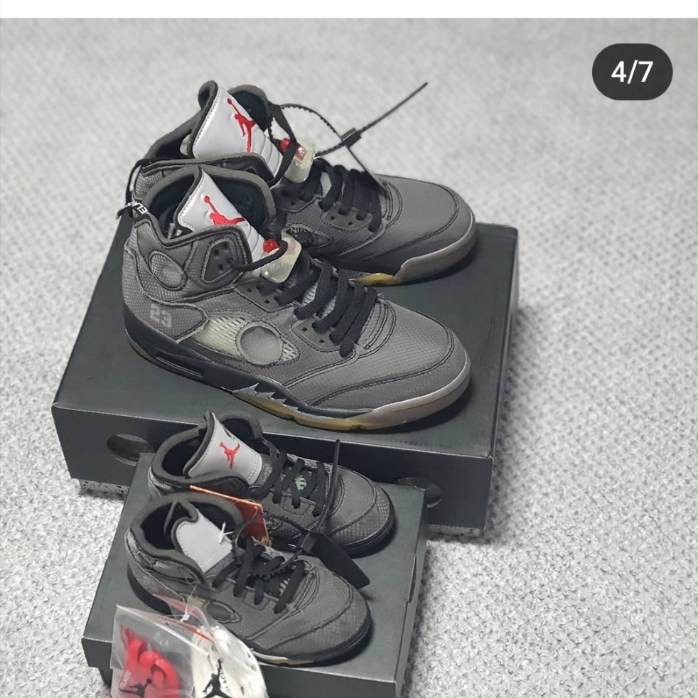 Jordan 5 x Off-White Retro SP Black Muslin, (TD) Jordan 5 x Off-White Retro SP Black Muslin 착용 스타일
