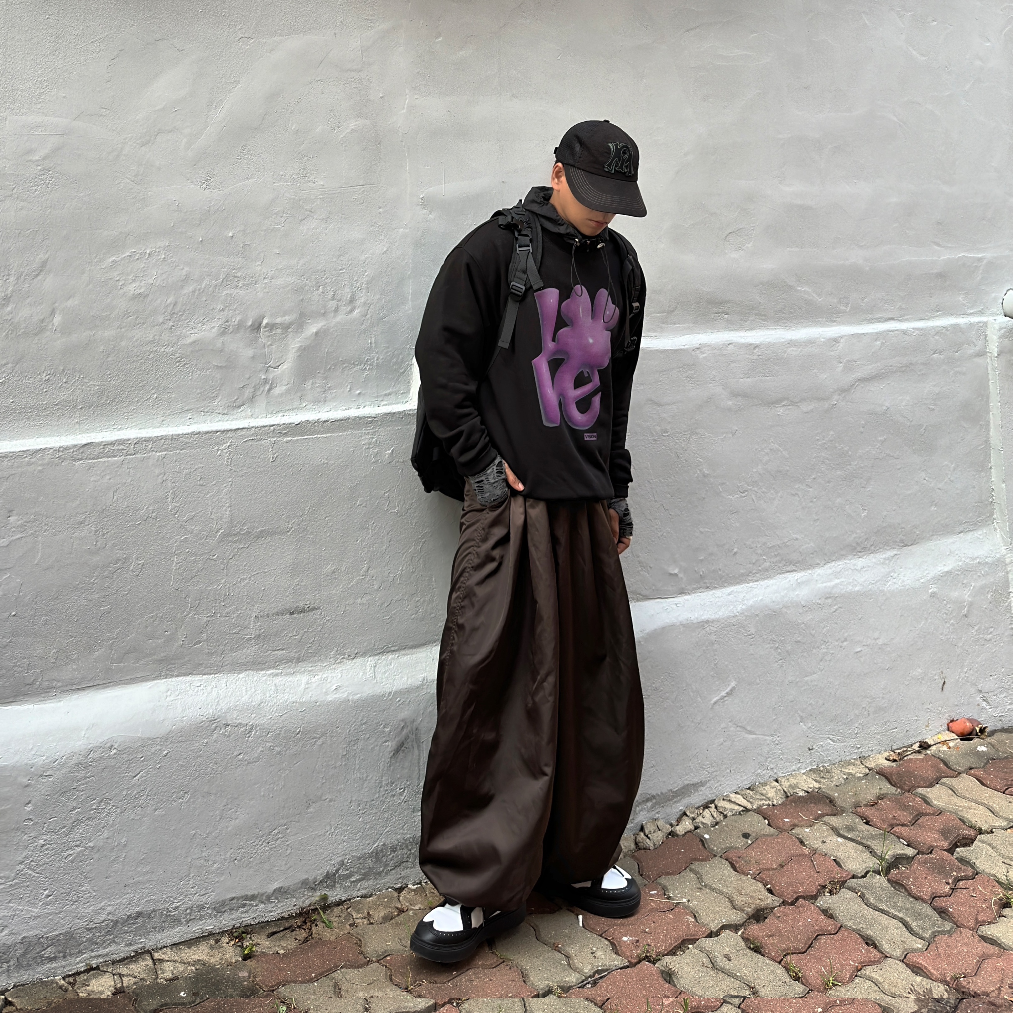 Nike x Peaceminusone Kwondo1 Black and White 착용 스타일 - 1