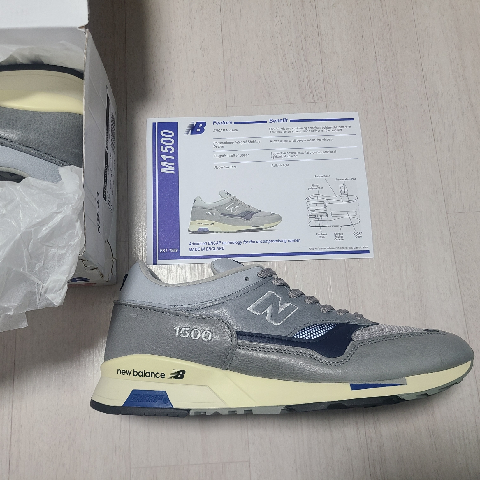 New Balance 1500 Made in UK 40th Anniversary Grey Blue 착용 스타일