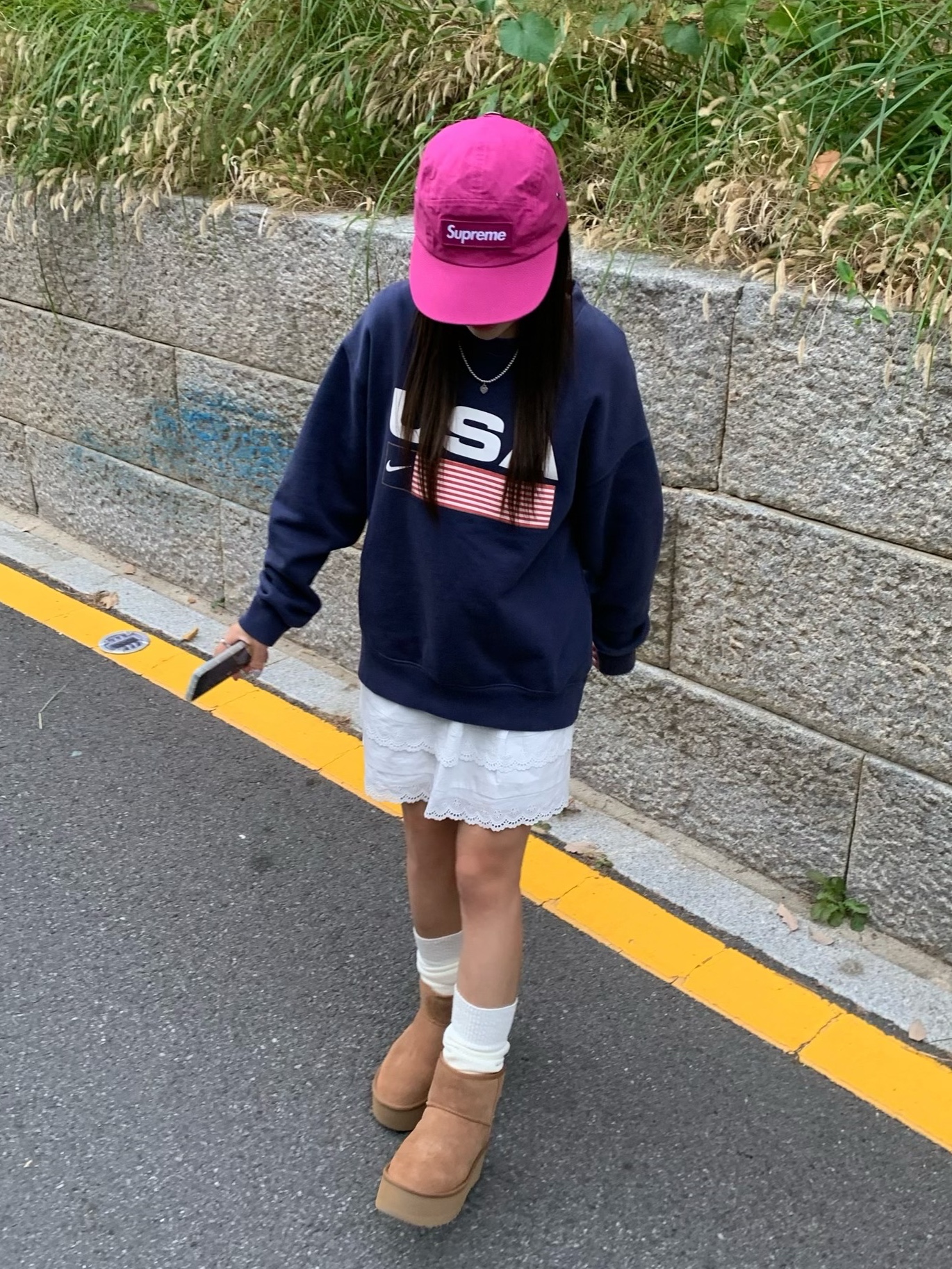 Supreme Waxed Cotton Camp Cap Magenta - 23FW, (W) UGG Classic Mini Platform Boots Chestnut 착용 스타일