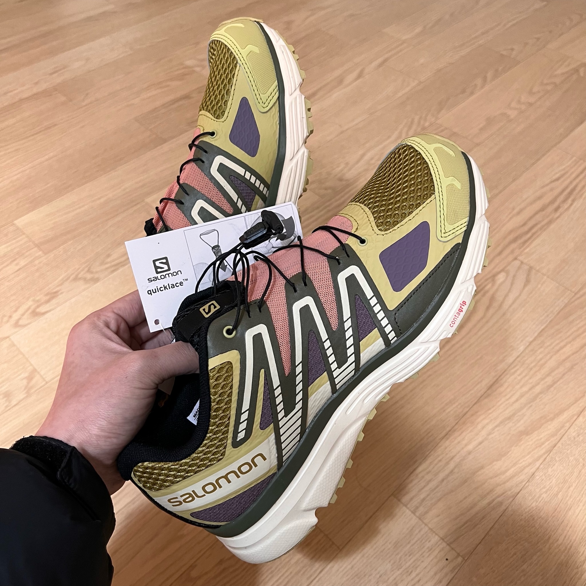 Salomon X-Mission 4 Leek Green 착용 스타일 - 2