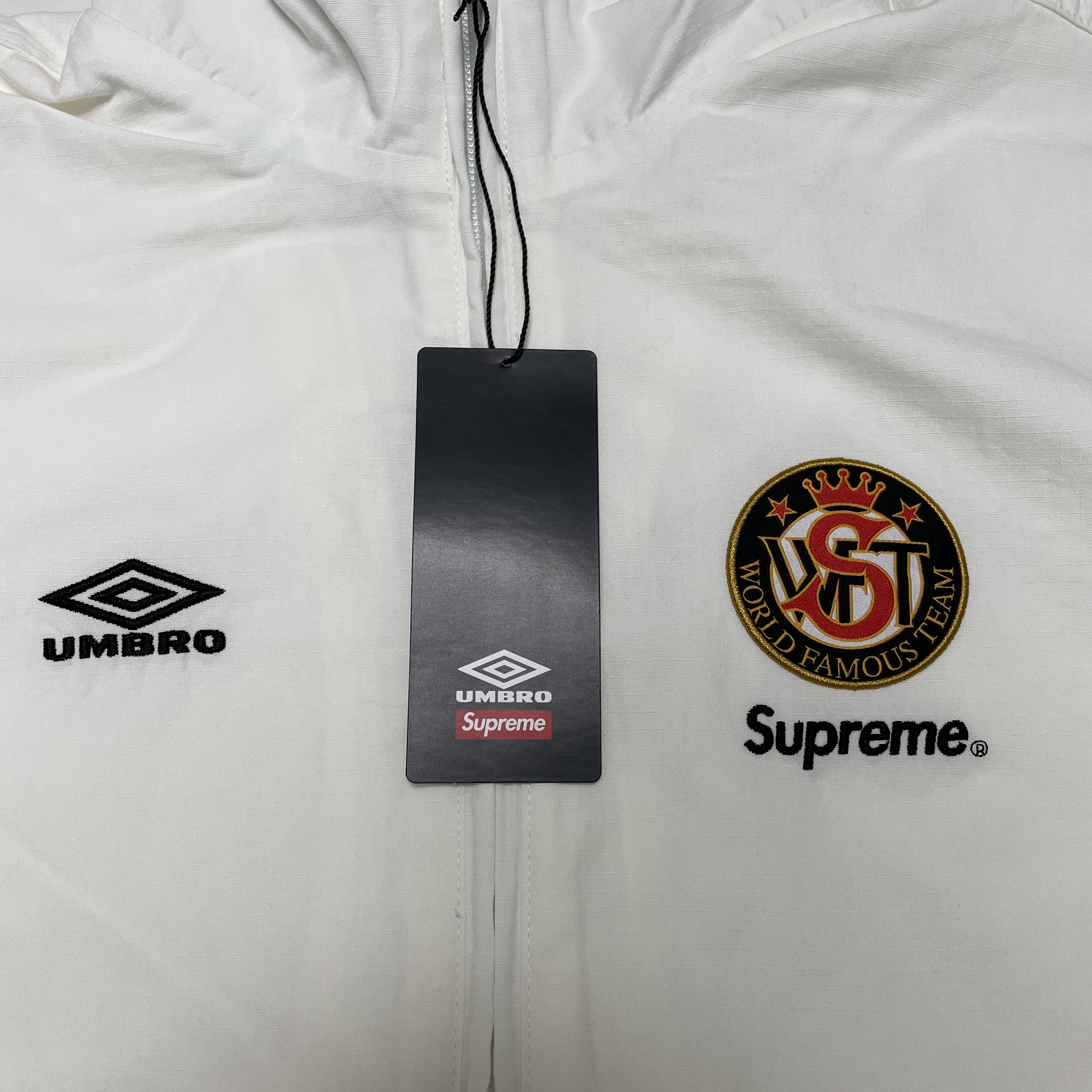 Supreme x Umbro Cotton Ripstop Track Jacket White - 23FW 착용 스타일 - 2