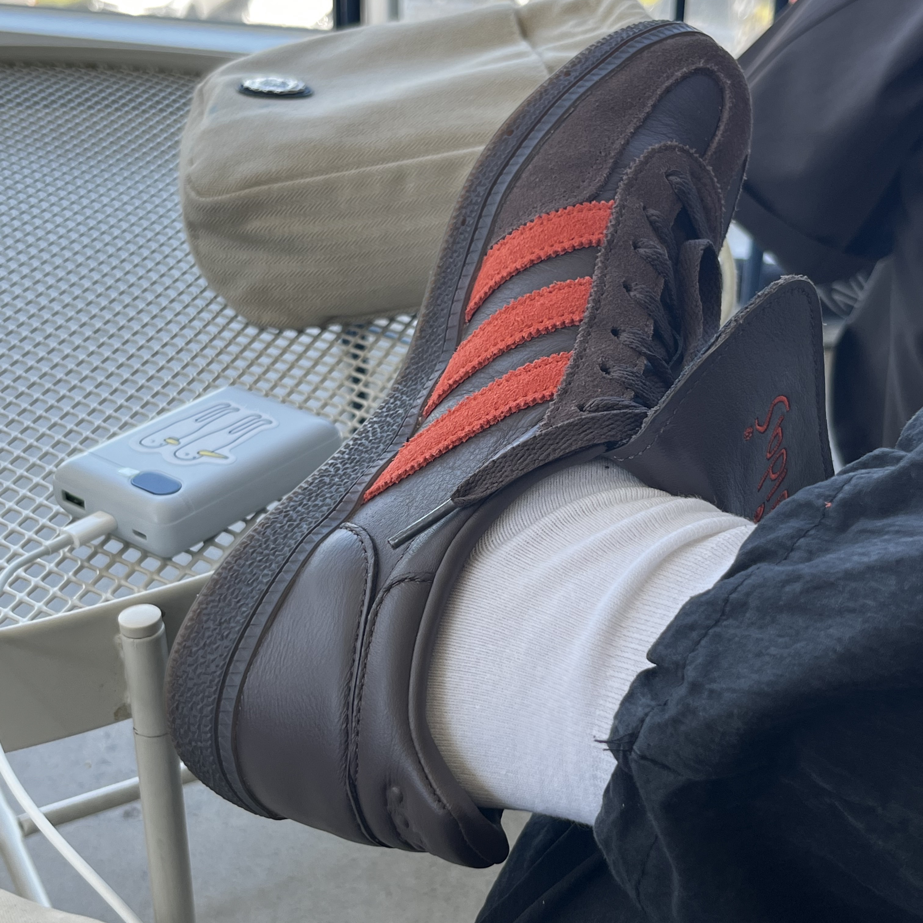Adidas Spezial Handball Brown Collegiate Orange 착용 스타일 - 4
