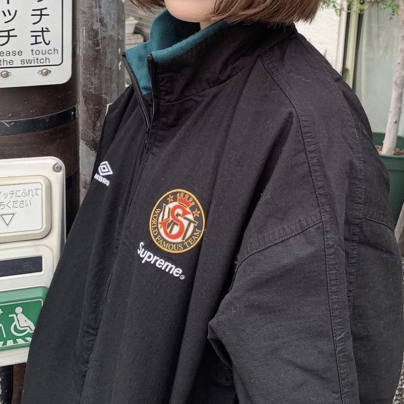 Supreme x Umbro Cotton Ripstop Track Jacket Black - 23FW 착용 스타일