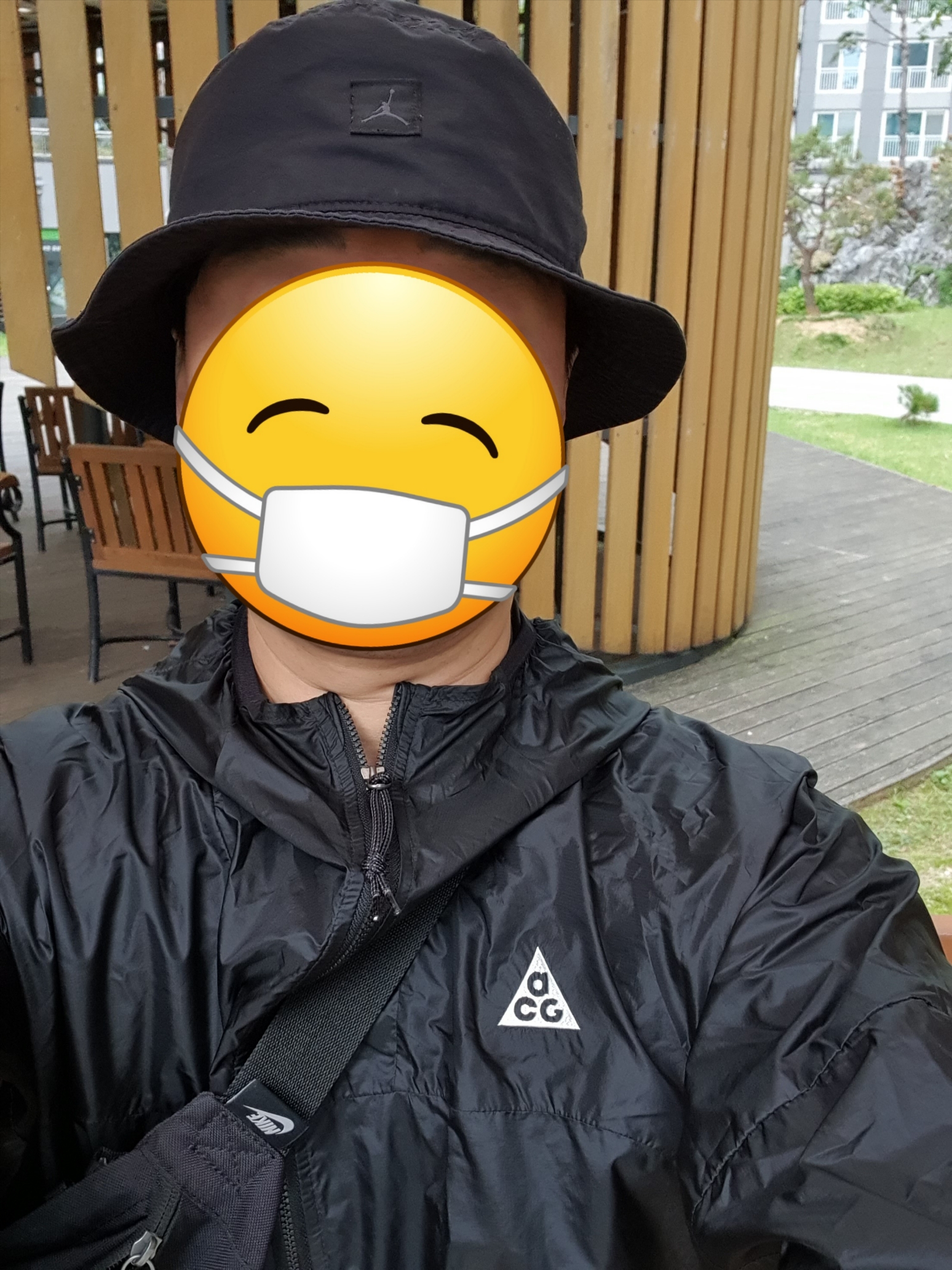Nike ACG Cinder Cone Windproof Jacket Black Anthracite - Asia, Jordan Jumpman Washed Bucket Hat Black 착용 스타일 - 1