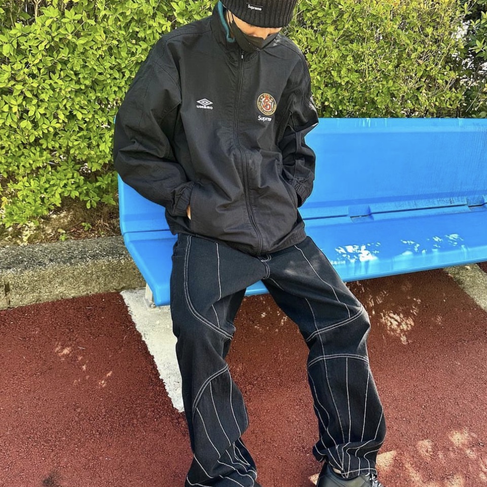 Supreme x Umbro Cotton Ripstop Track Jacket Black - 23FW 착용 스타일