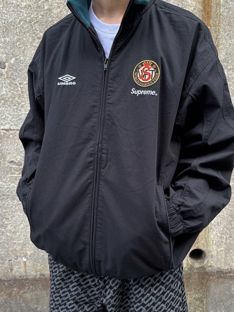Supreme x Umbro Cotton Ripstop Track Jacket Black - 23FW 착용 스타일