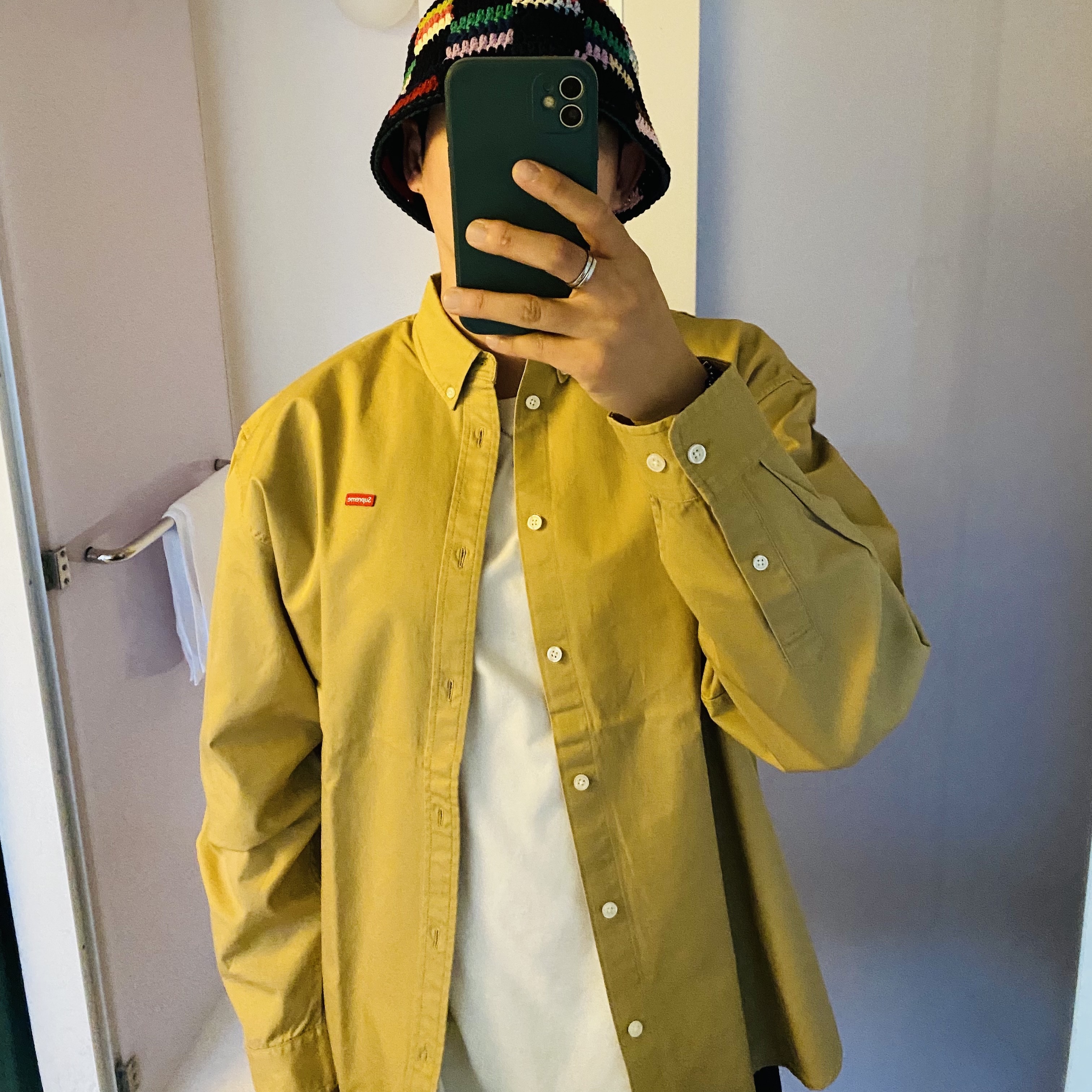 Supreme Small Box Shirt Tan - 23FW, Nike x Tom Sachs General Purpose Shoe Light Cream 착용 스타일 - 2