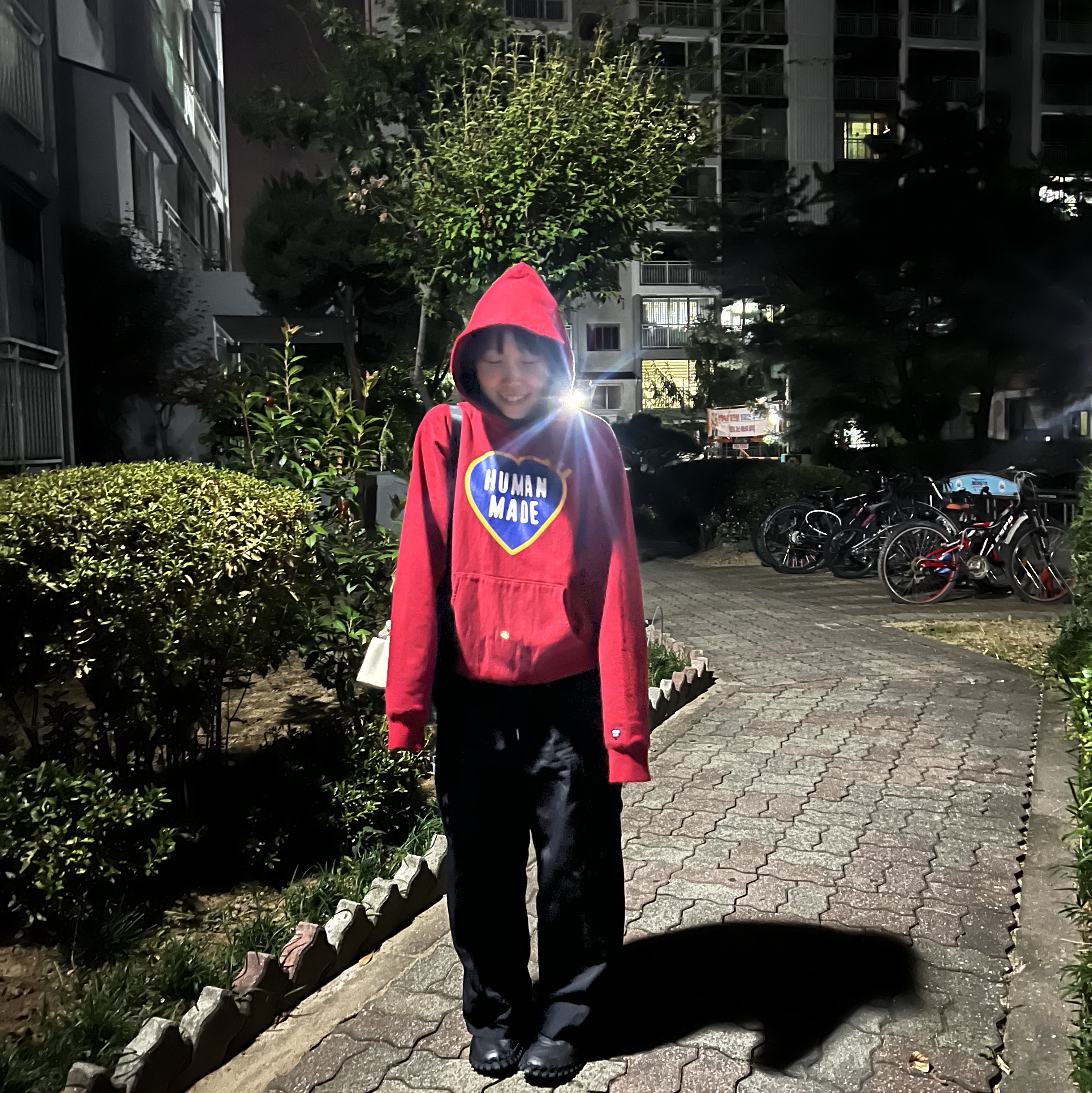 Human Made Heavy Weight Hoodie #2 Red, Nike x Jacquemus J Force 1 Low LX SP Black 착용 스타일