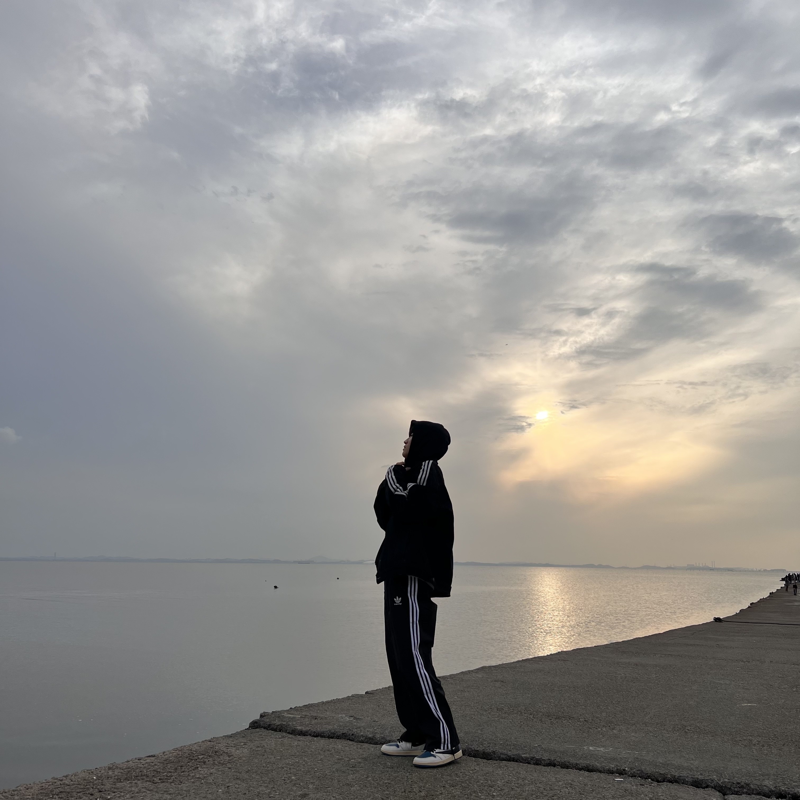 Balenciaga x Adidas Oversized Jacket Black, Balenciaga x Adidas Baggy Sweatpants Small Fit Black 착용 스타일 - 1