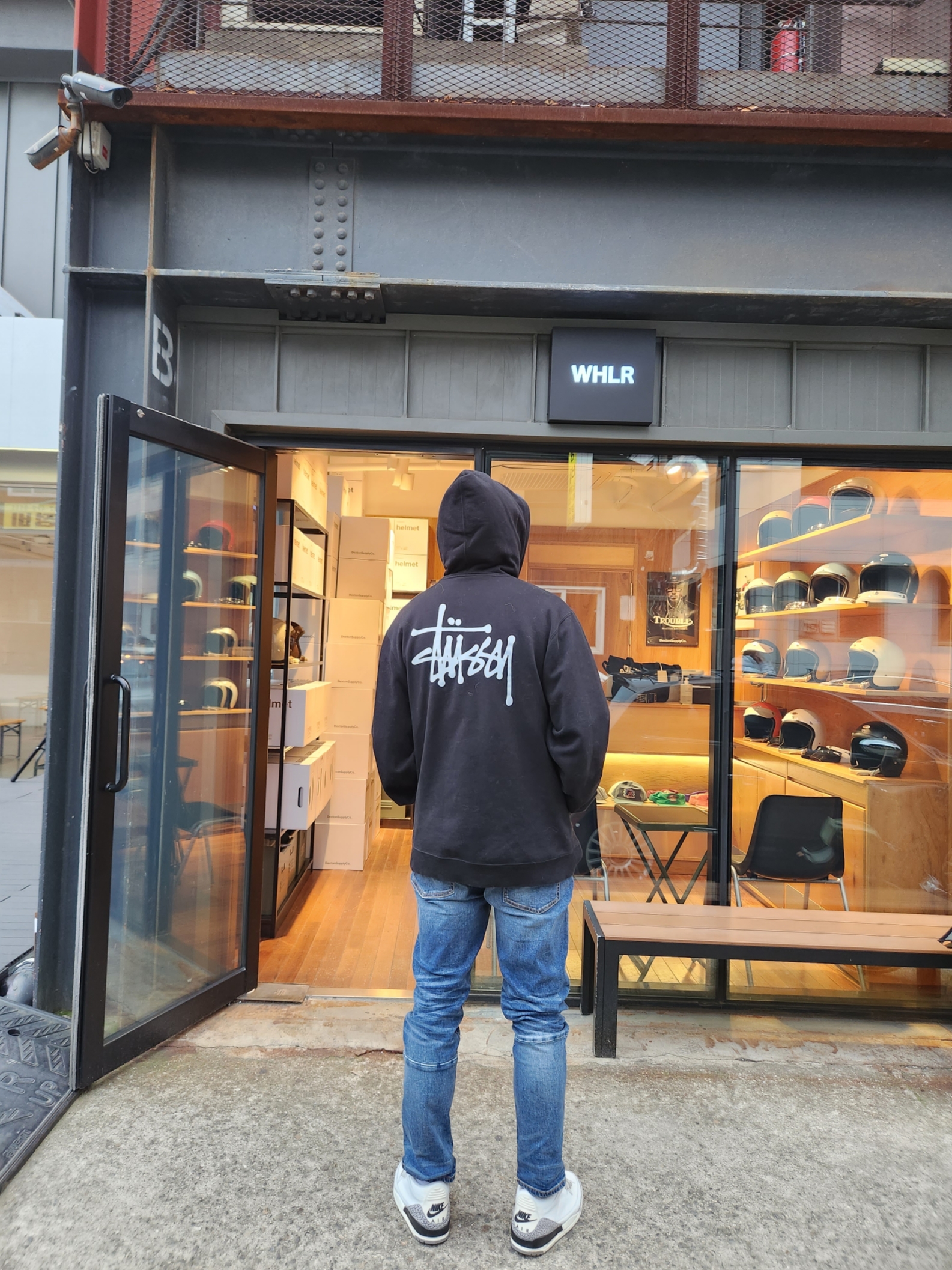 Stussy Basic Stussy Hoodie Black 2023, Jordan 3 Retro White Cement Reimagined 착용 스타일