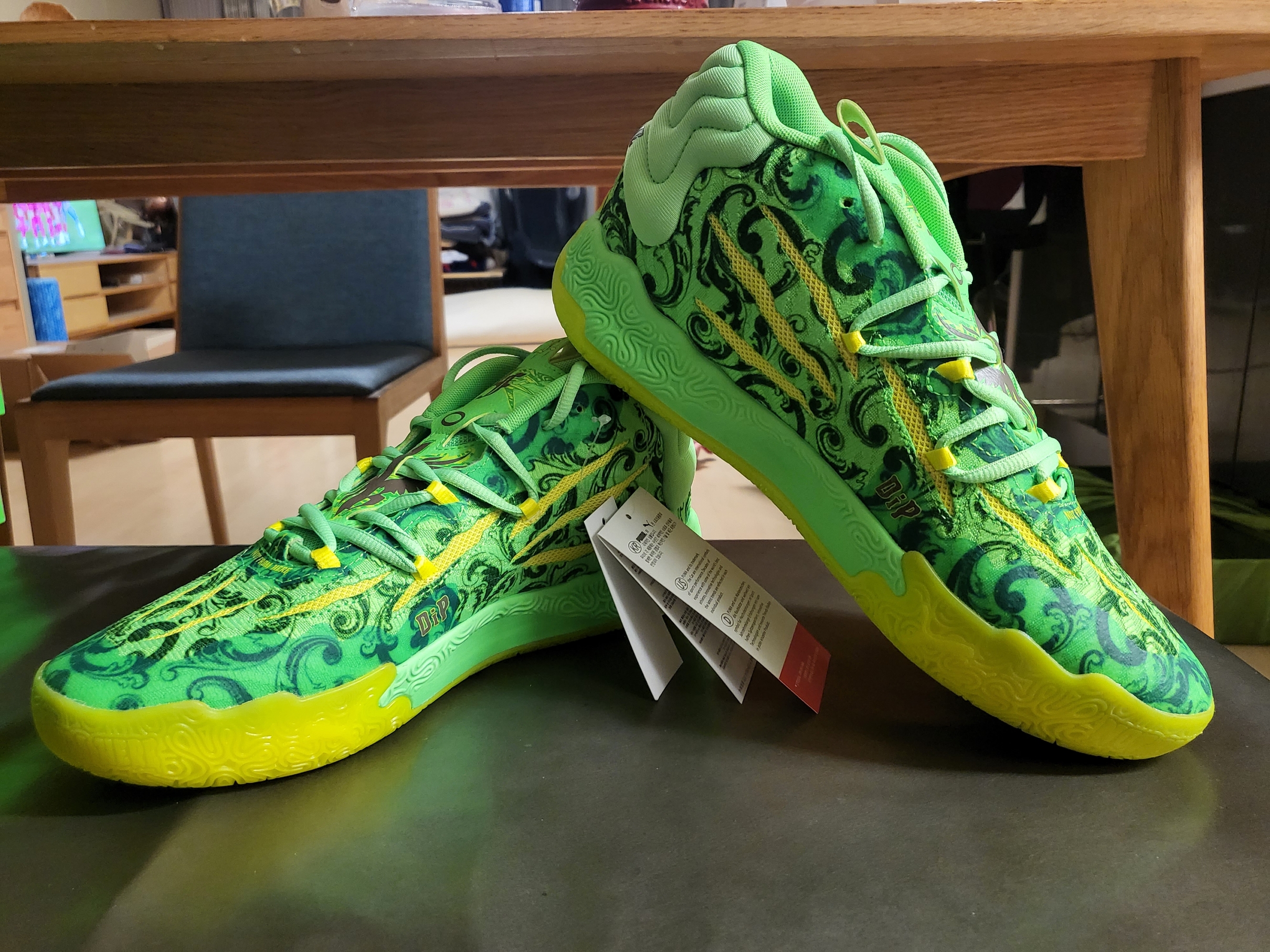 Puma MB.03 Lamelo Ball Fluro Green Fluro Yellow 착용 스타일 - 7