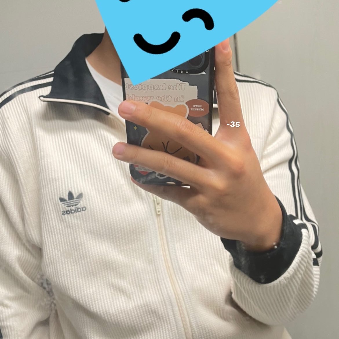 Adidas Adicolor Classic Waffle Beckenbauer Track Jacket Wonder White - KR Sizing 착용 스타일