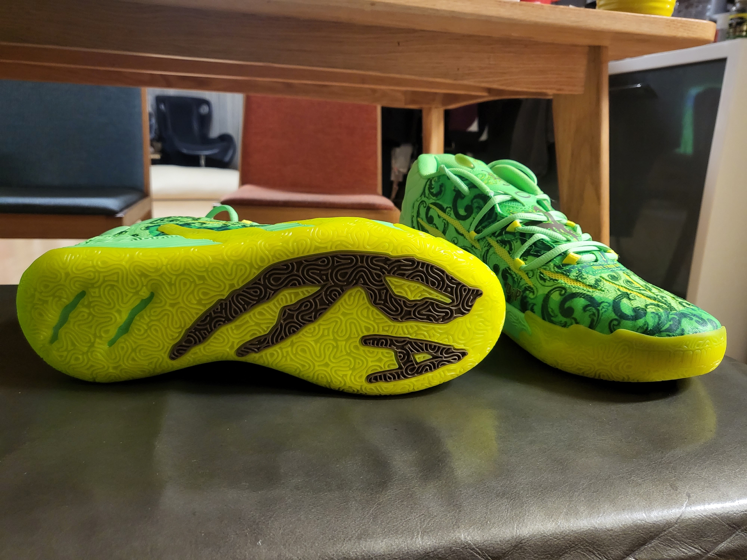 Puma MB.03 Lamelo Ball Fluro Green Fluro Yellow 착용 스타일 - 5