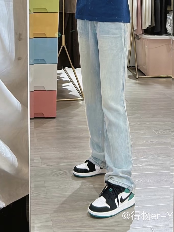 (GS) Jordan 1 Low Black Mystic Green 착용 스타일 - 2