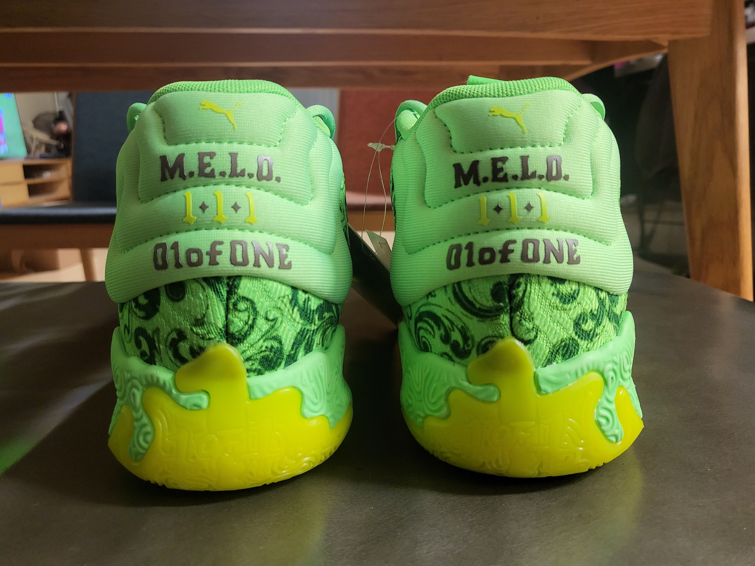 Puma MB.03 Lamelo Ball Fluro Green Fluro Yellow 착용 스타일 - 6