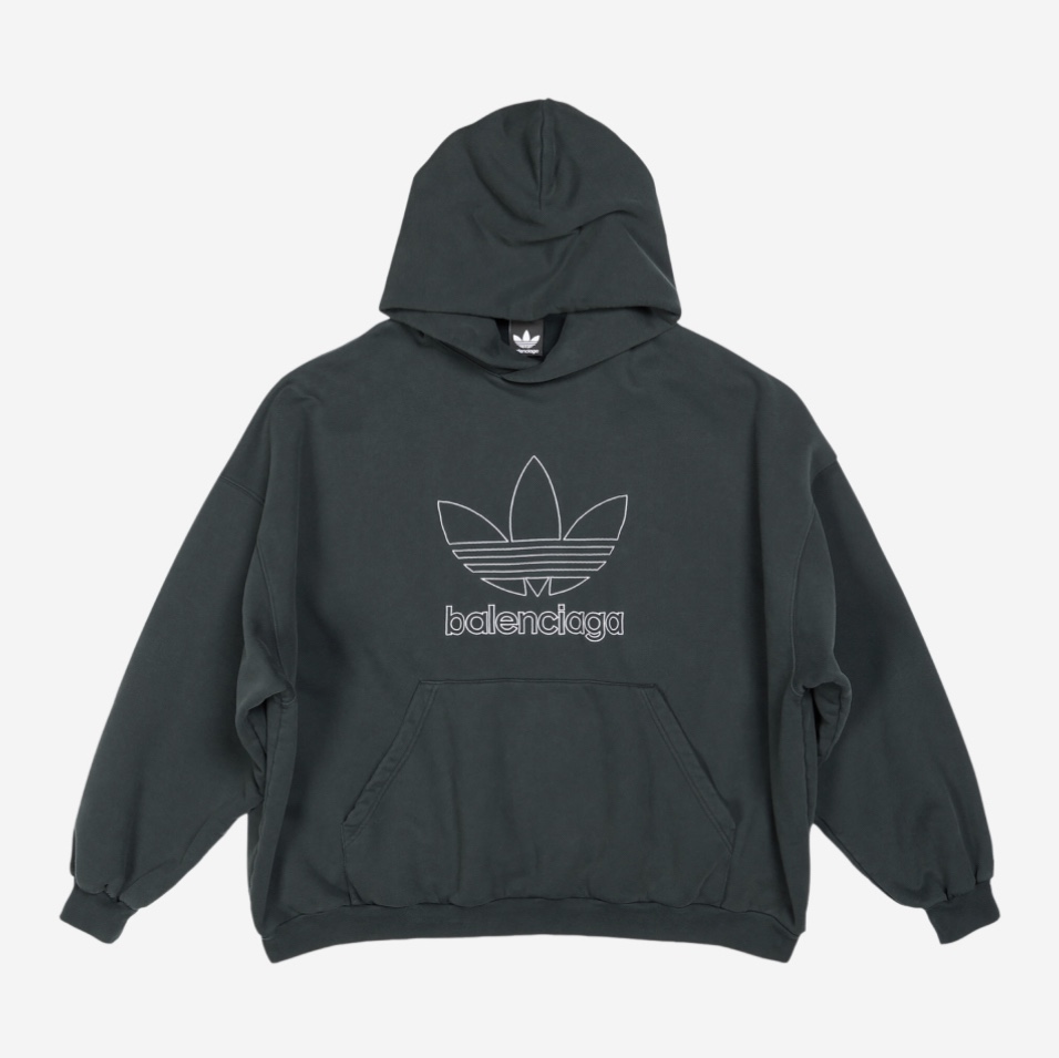 Balenciaga x Adidas Heavyweight Fleece Oversized Hoodie Green 착용 스타일 - 1