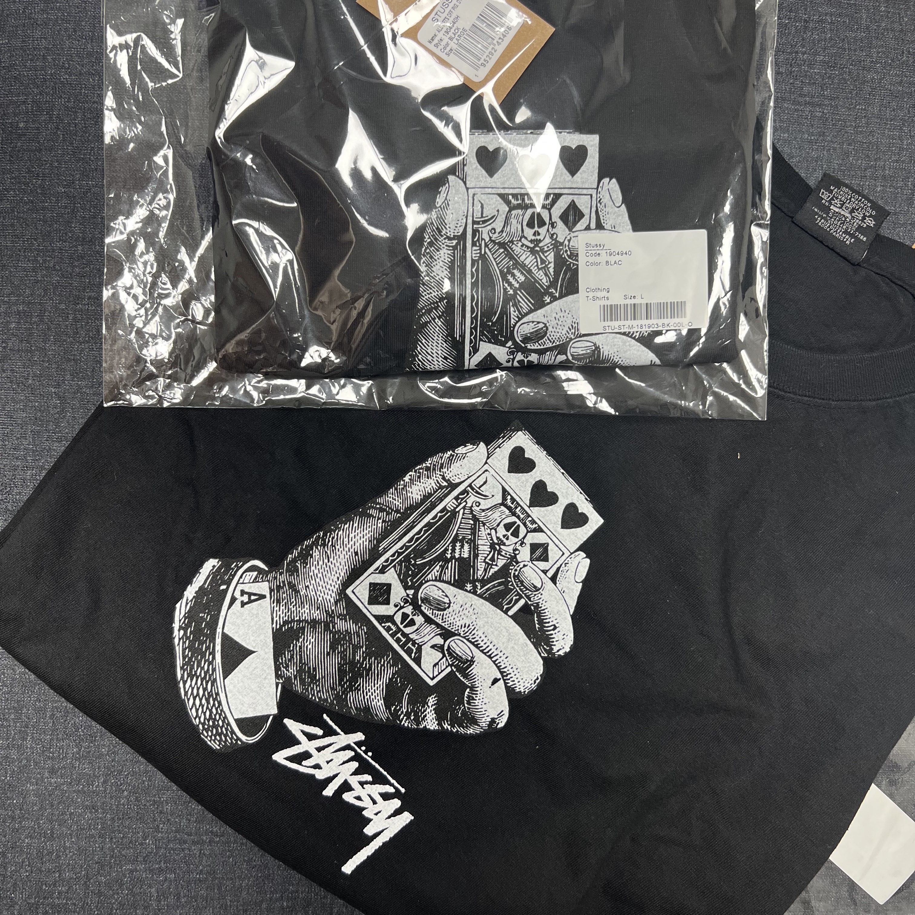 Stussy All Bets Off Pigment Dyed T-Shirt Black 착용 스타일