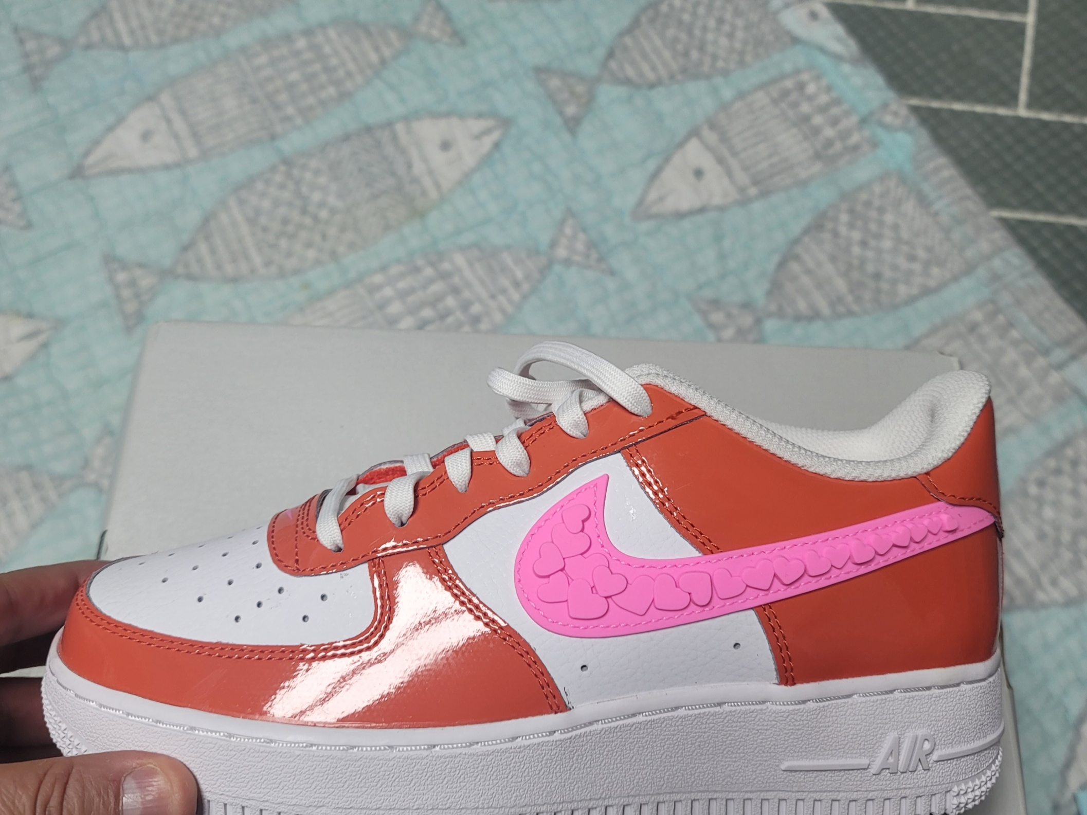 (GS) Nike Air Force 1 Low '07 LV8 Picante Red Pink Spell 착용 스타일