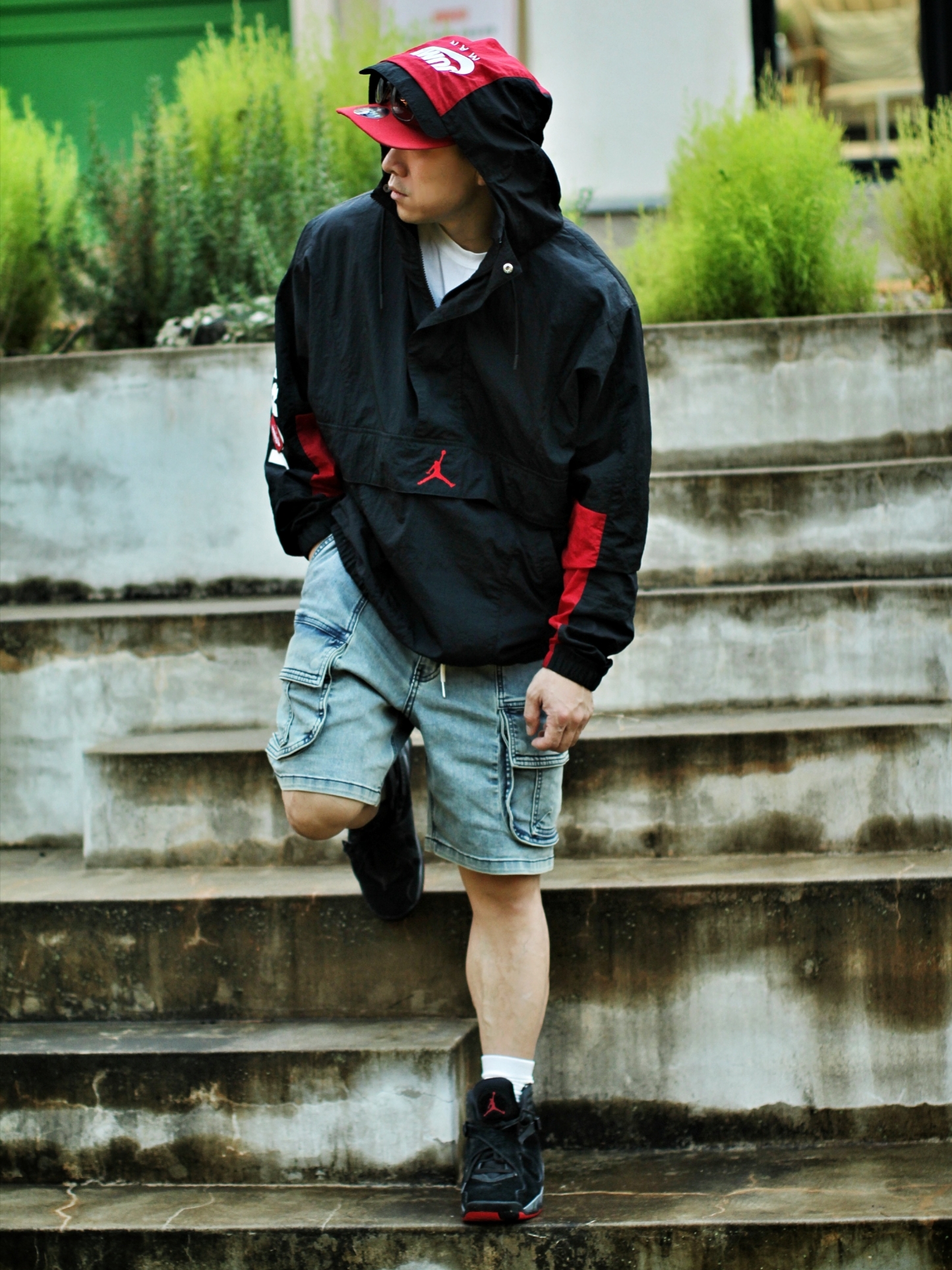 Jordan 8 Retro Bred 착용 스타일 - 1