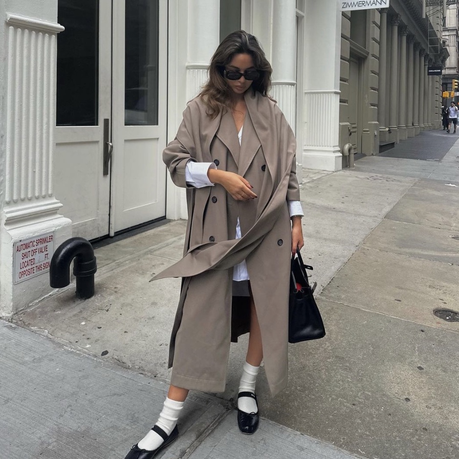(W) Miu Miu Satin Ballerinas Ebony, (W) Miu Miu Leather Ballerinas Black 착용 스타일