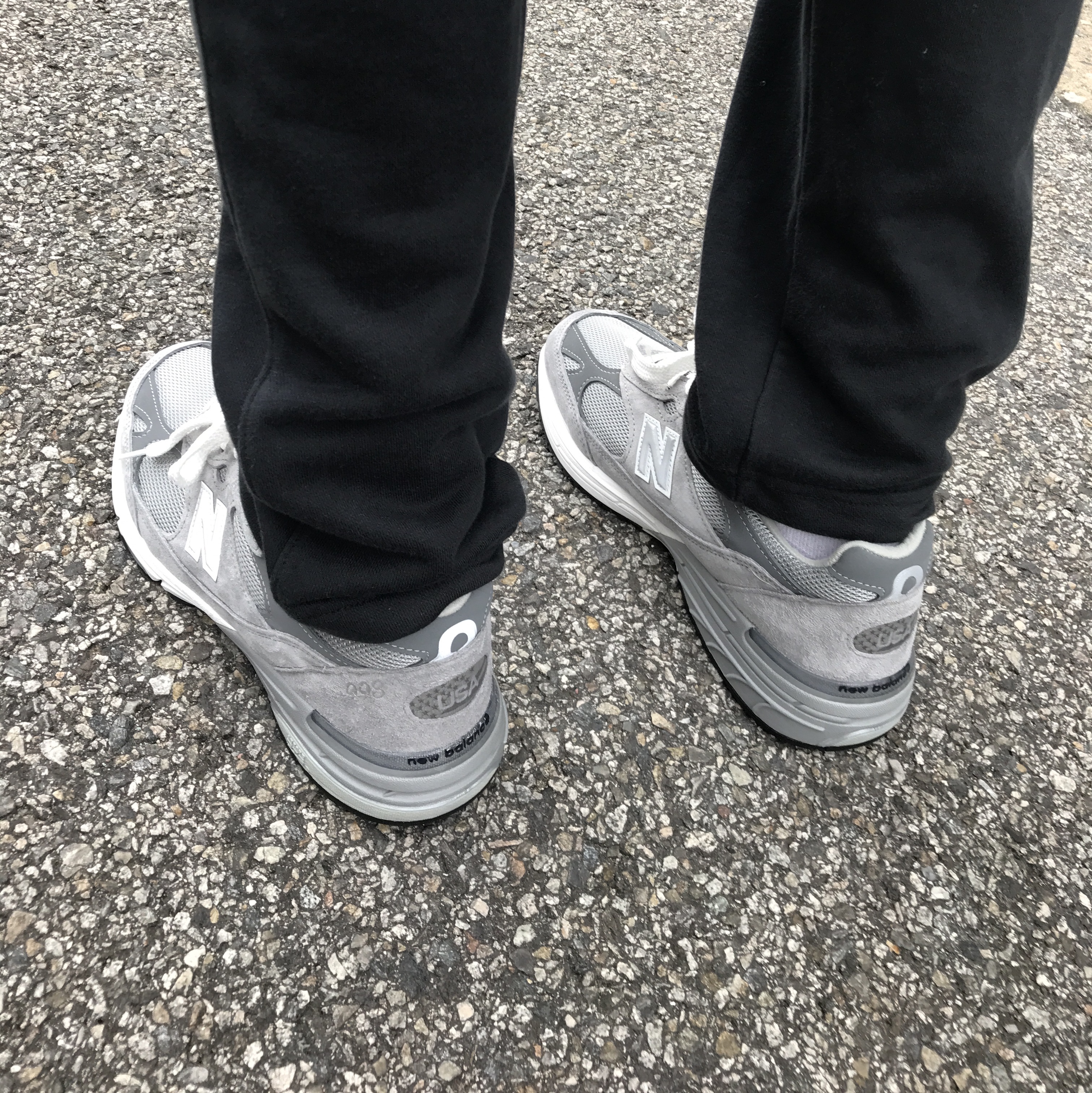 New Balance 993 Made in USA Grey - D Standard 착용 스타일 - 3