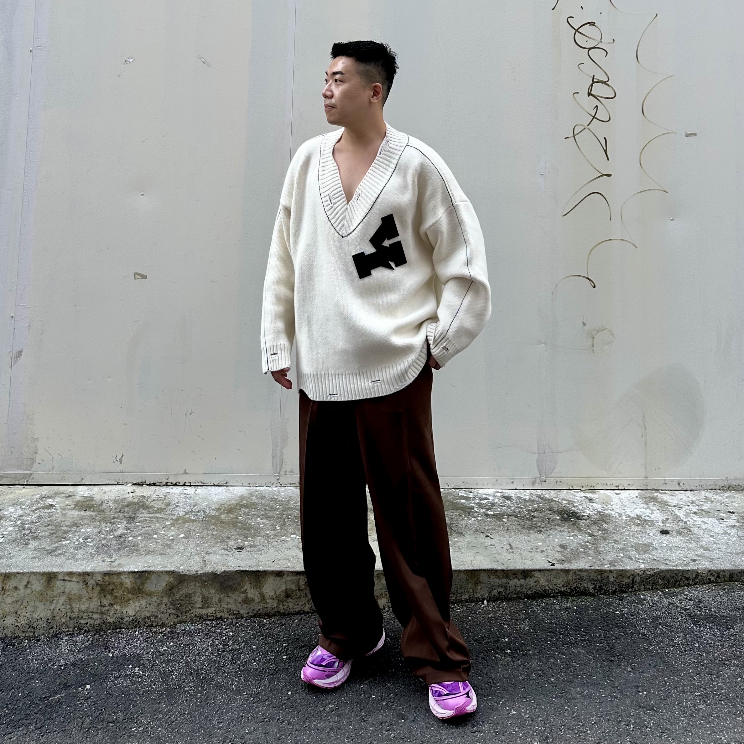 Puma x Pleasures Velophasis Overdyed Grape Wine 착용 스타일