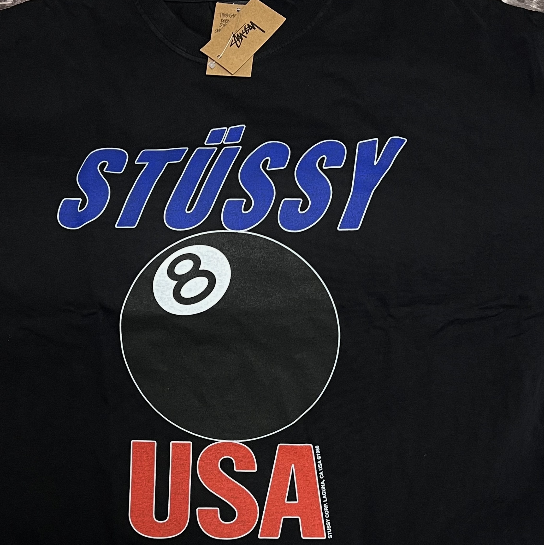 Stussy USA T-Shirt Pigment Dyed Black 착용 스타일