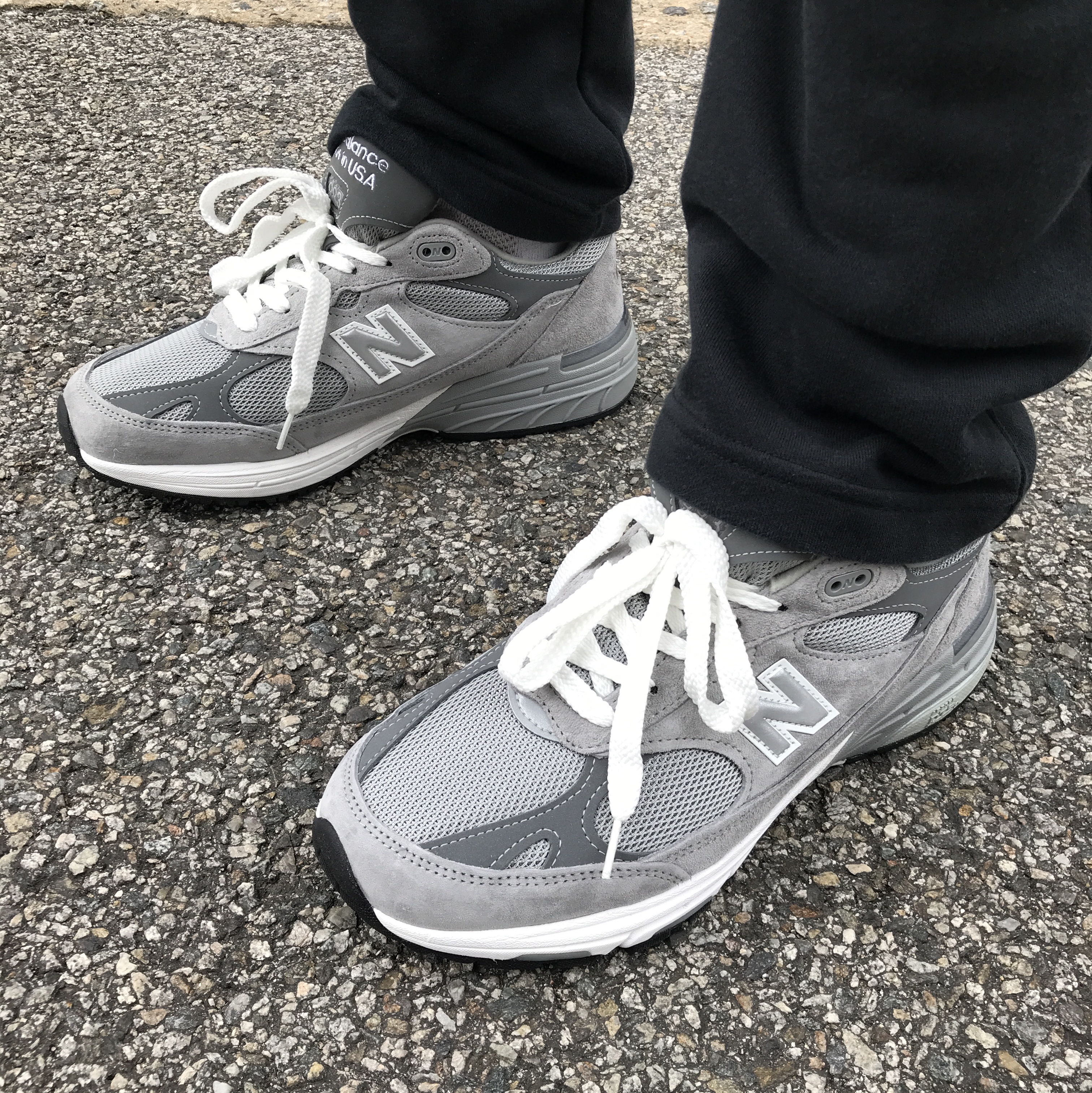 New Balance 993 Made in USA Grey - D Standard 착용 스타일 - 1