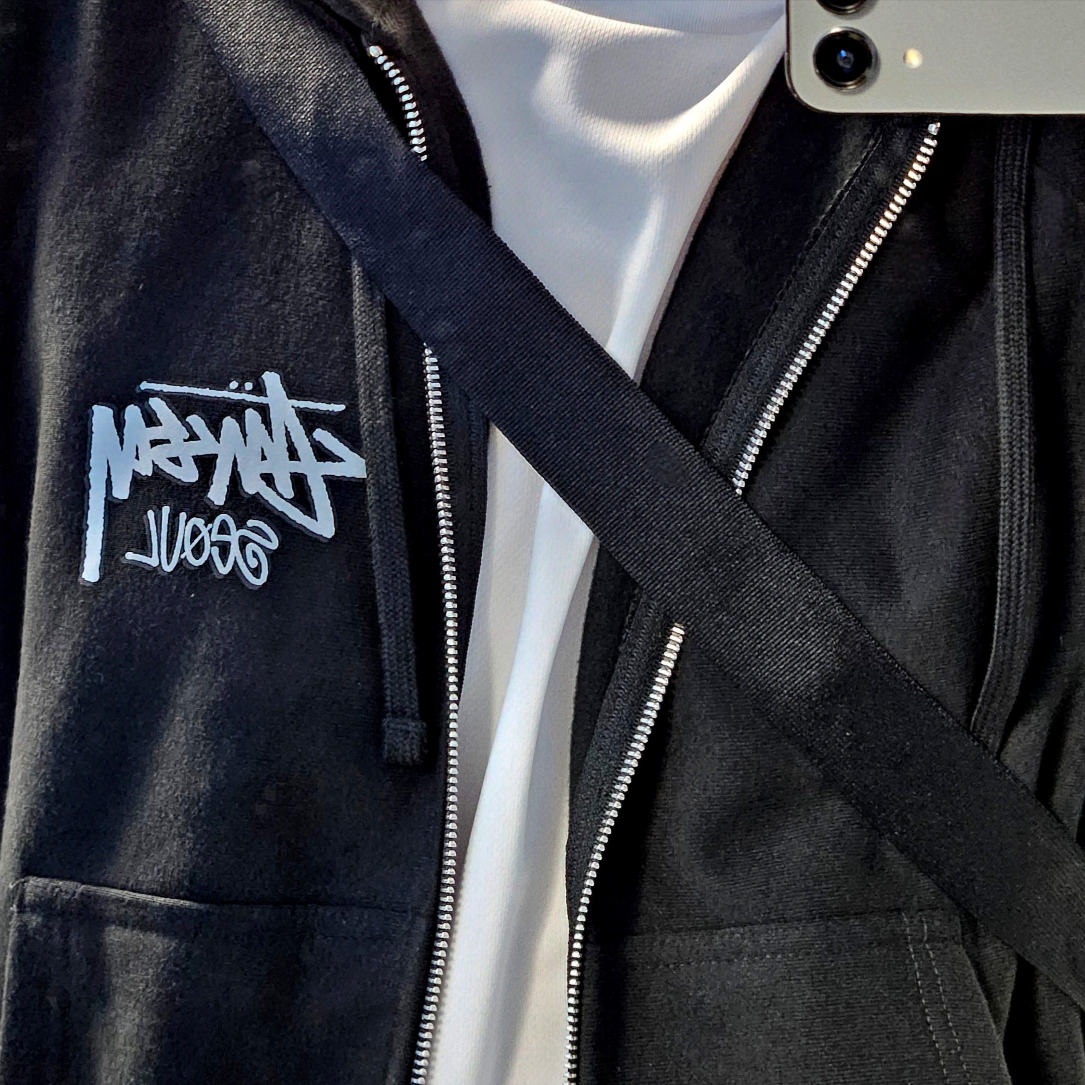 Stussy Stock Seoul Zip Hood Black 2023 착용 스타일 - 3