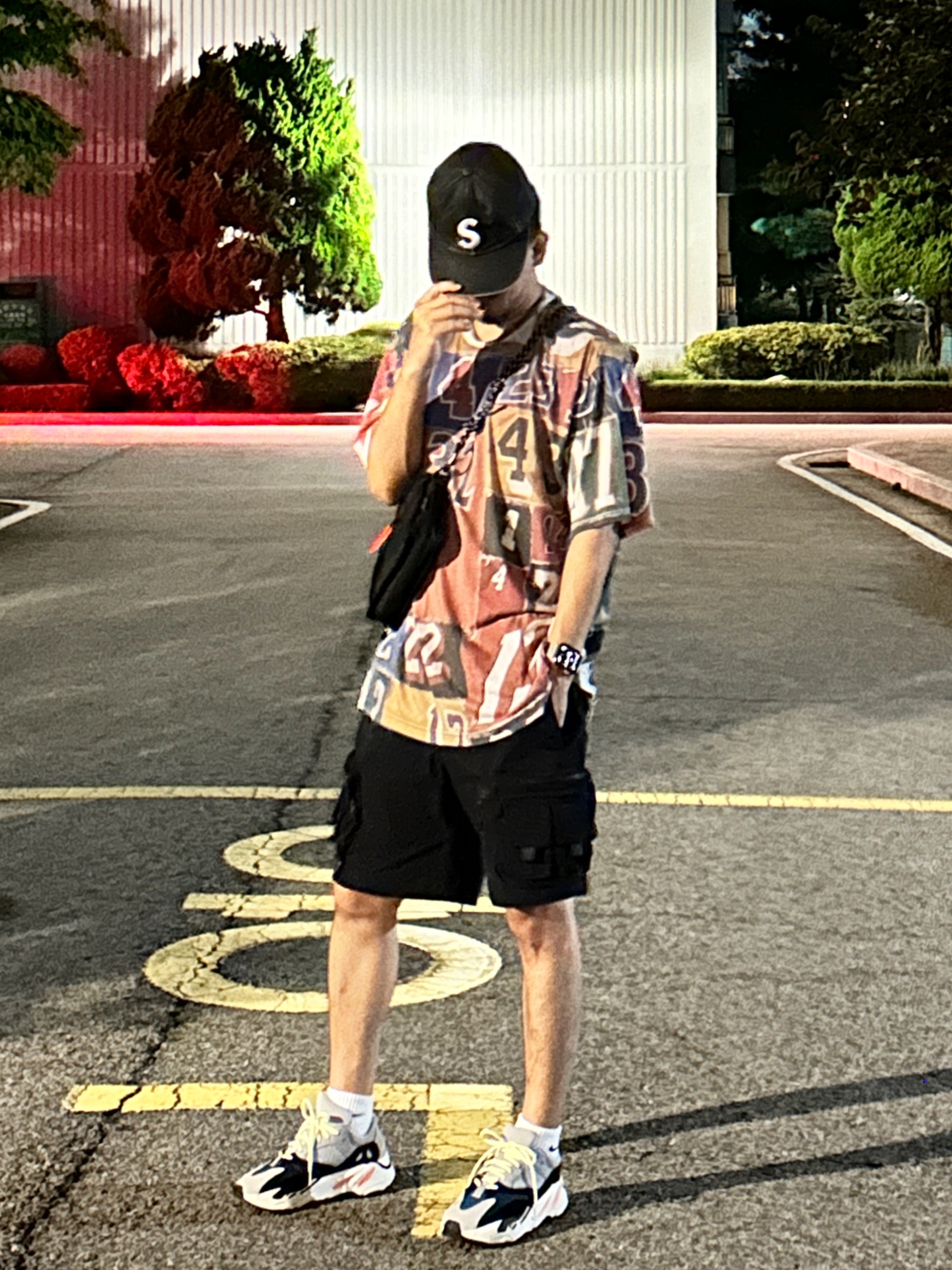 Supreme Pigment Canvas S Logo 6-Panel Black - 23SS, Supreme Jersey Collage S/S Top Multicolor - 23SS 착용 스타일