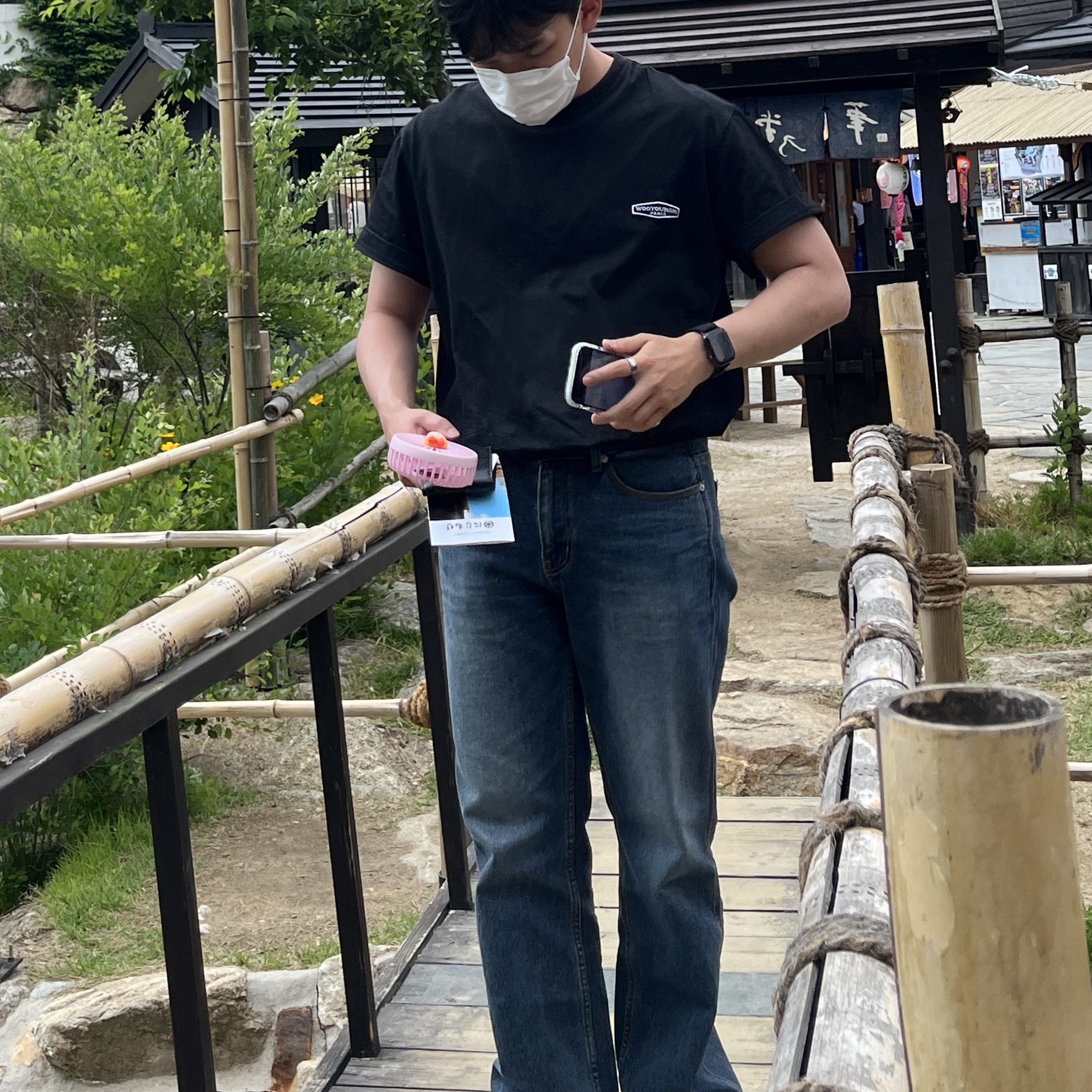 Wooyoungmi Cotton Back Logo T-Shirt Black - 23FW, (W) Nike Waffle One Underbrush 착용 스타일 - 1