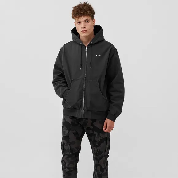 Nike Life Padded Hooded Jacket Off Noir - US/EU 착용 스타일 - 2