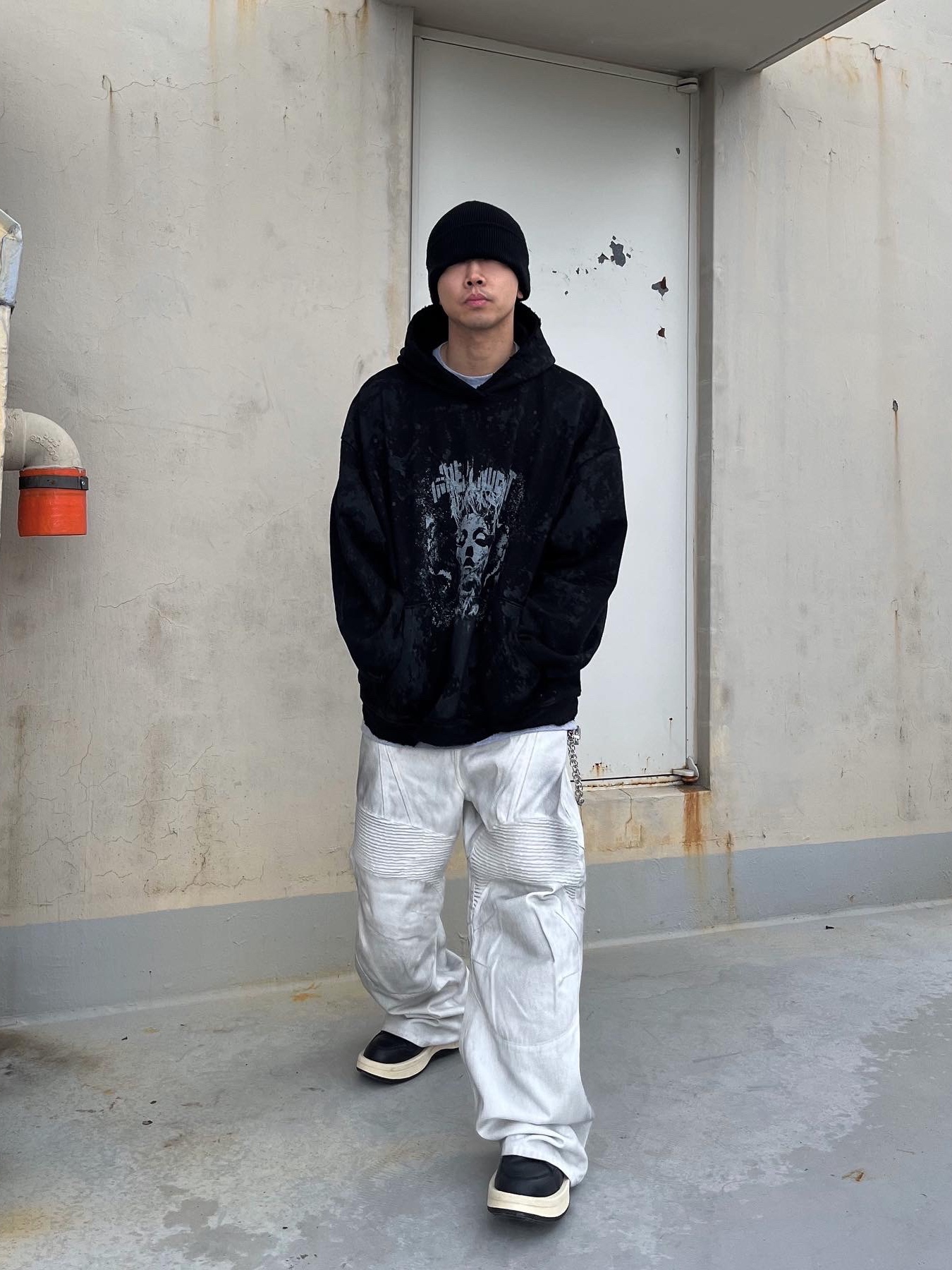 Converse x Drkshdw Turbowpn Black Cream 착용 스타일