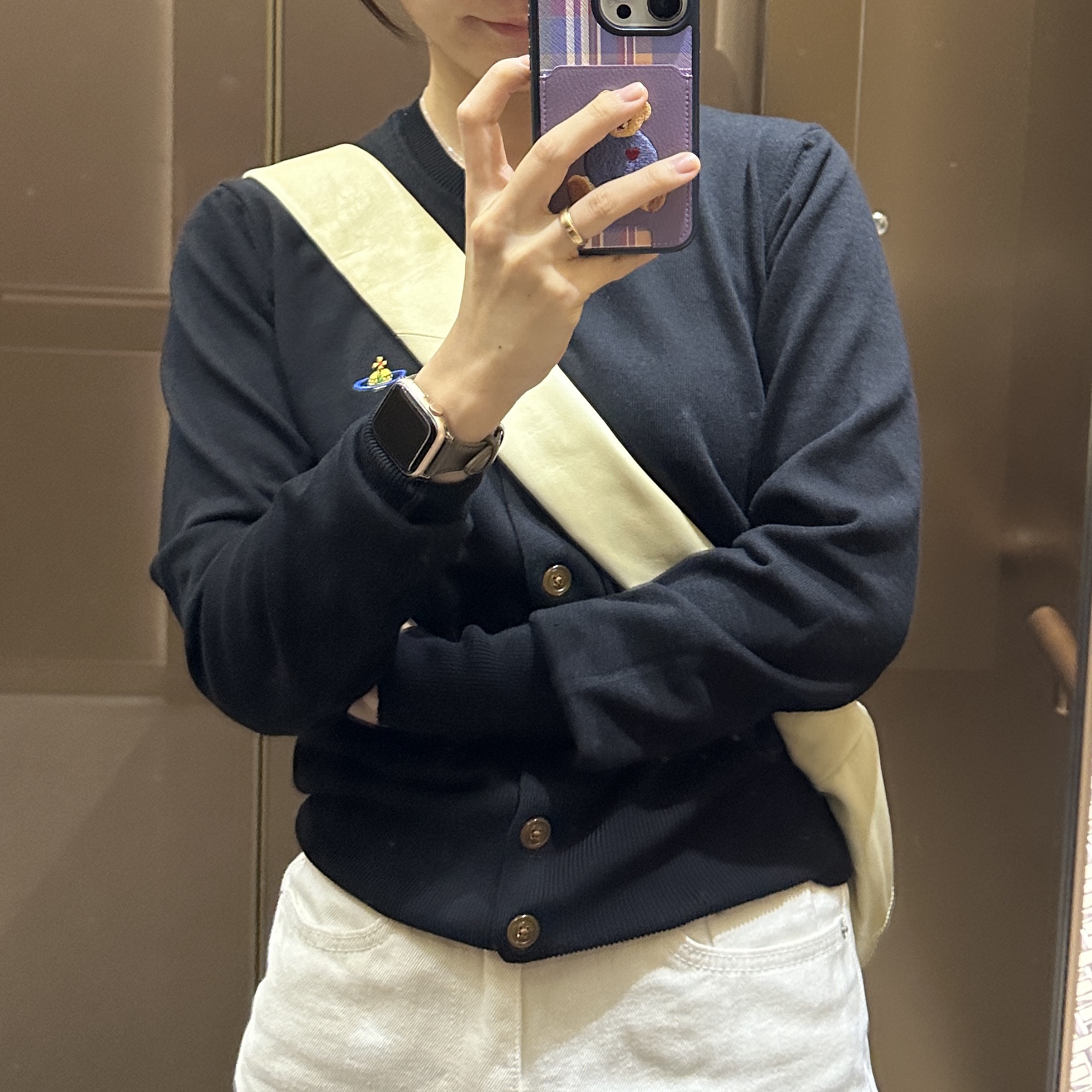 (W) Vivienne Westwood Bea Cardigan Black 착용 스타일