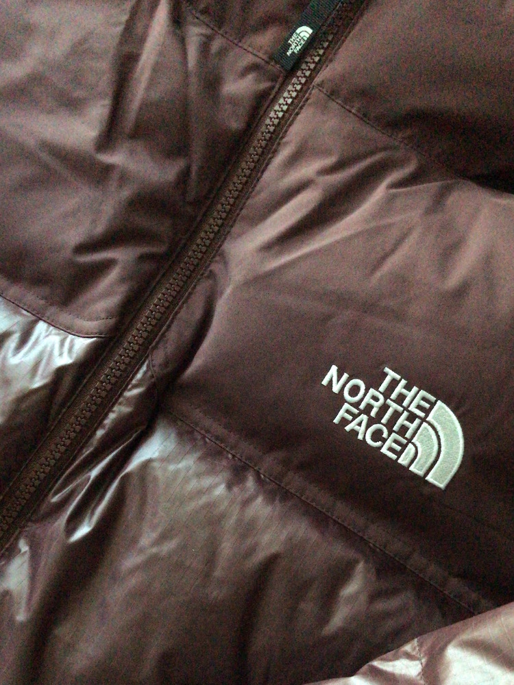 (W) The North Face White Label Novelty Nuptse Down Jacket Cocoa Brown 착용 스타일