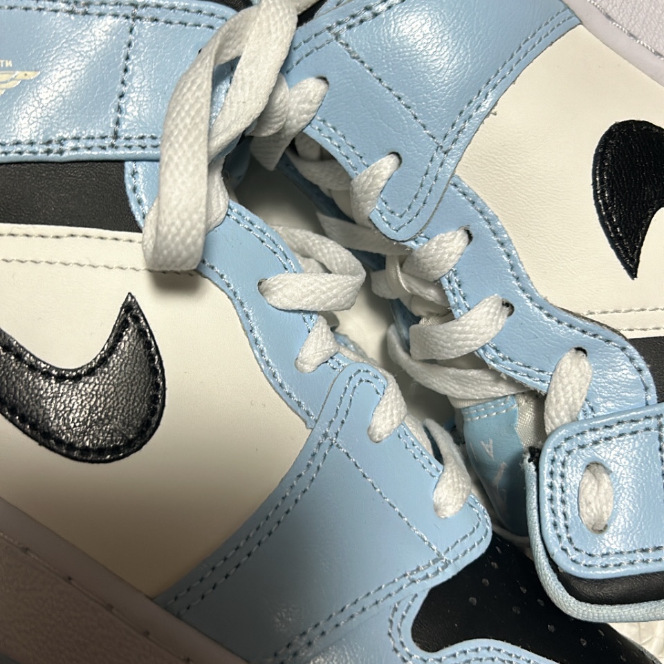 (GS) Jordan 1 Mid Ice Blue Black 착용 스타일