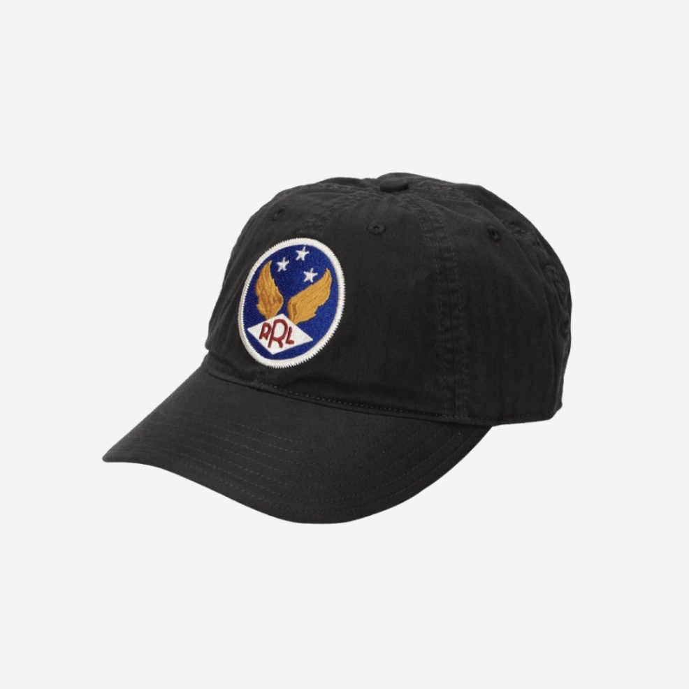 Double RL Garment Dyeing Twill Ball Cap Black, Double RL Garment Dyeing Twill Ball Cap Blue 착용 스타일 - 3