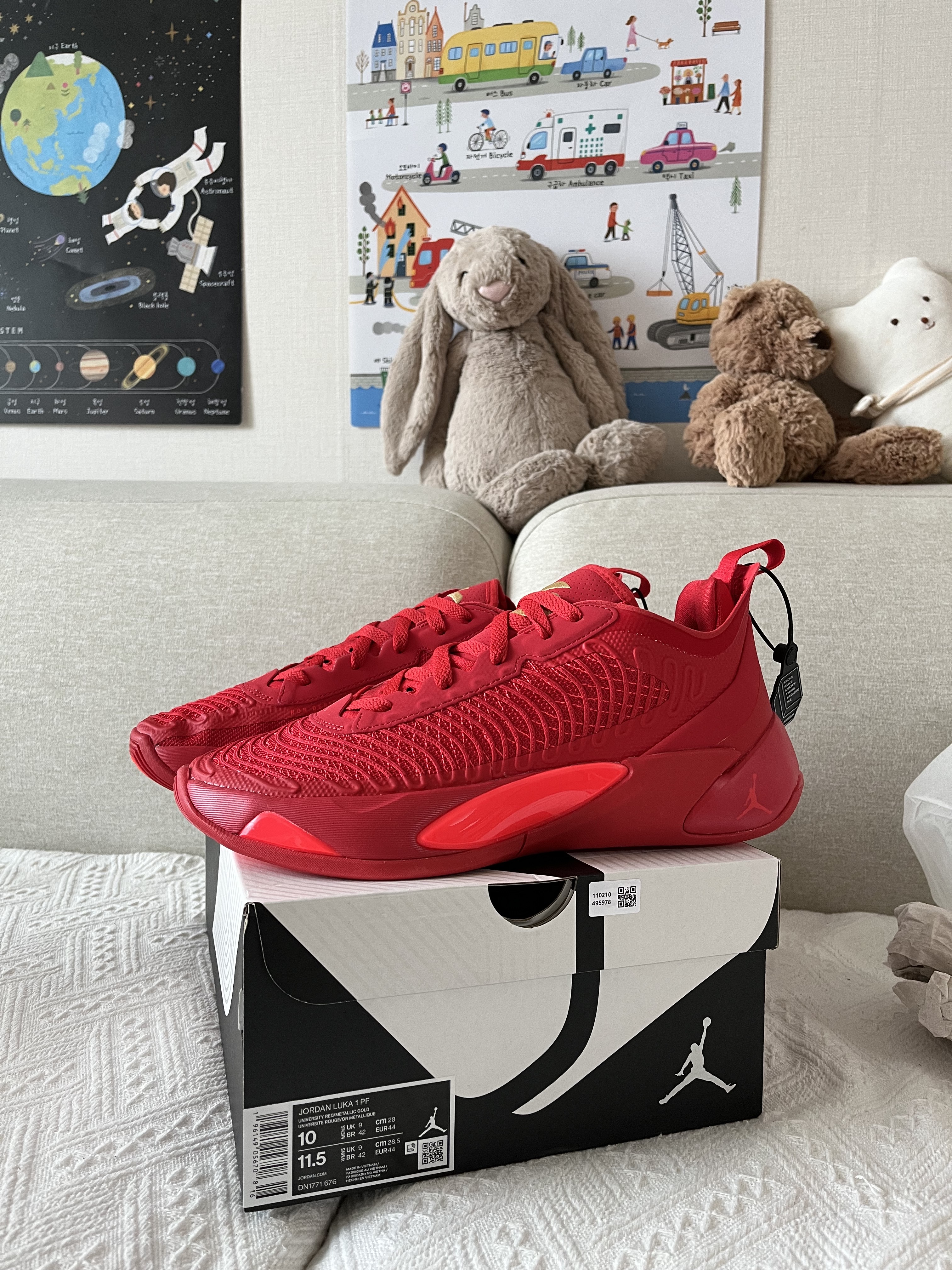 Jordan Luka 1 PF Bright Crimson 착용 스타일