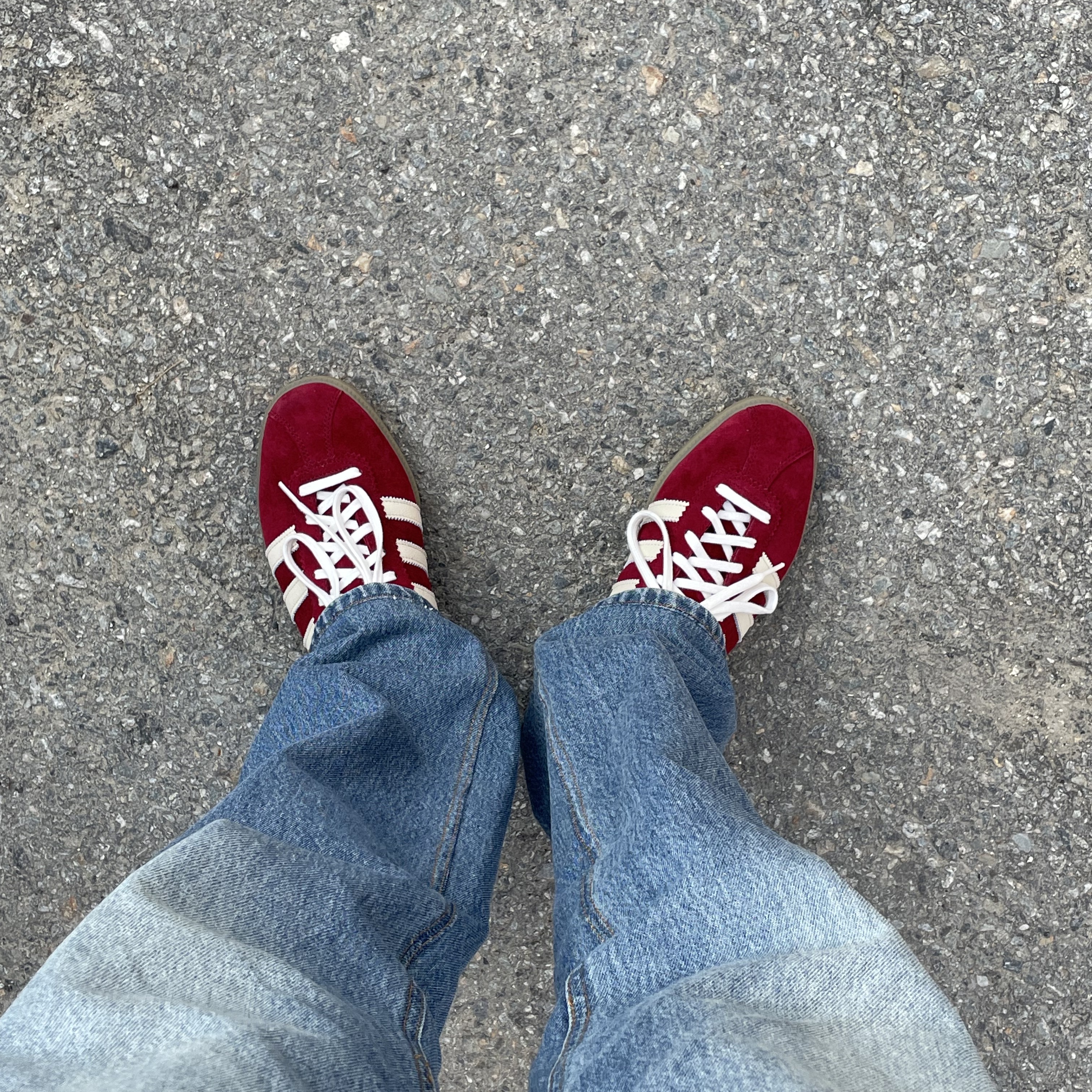 Adidas Bermuda College Burgundy 착용 스타일 - 1